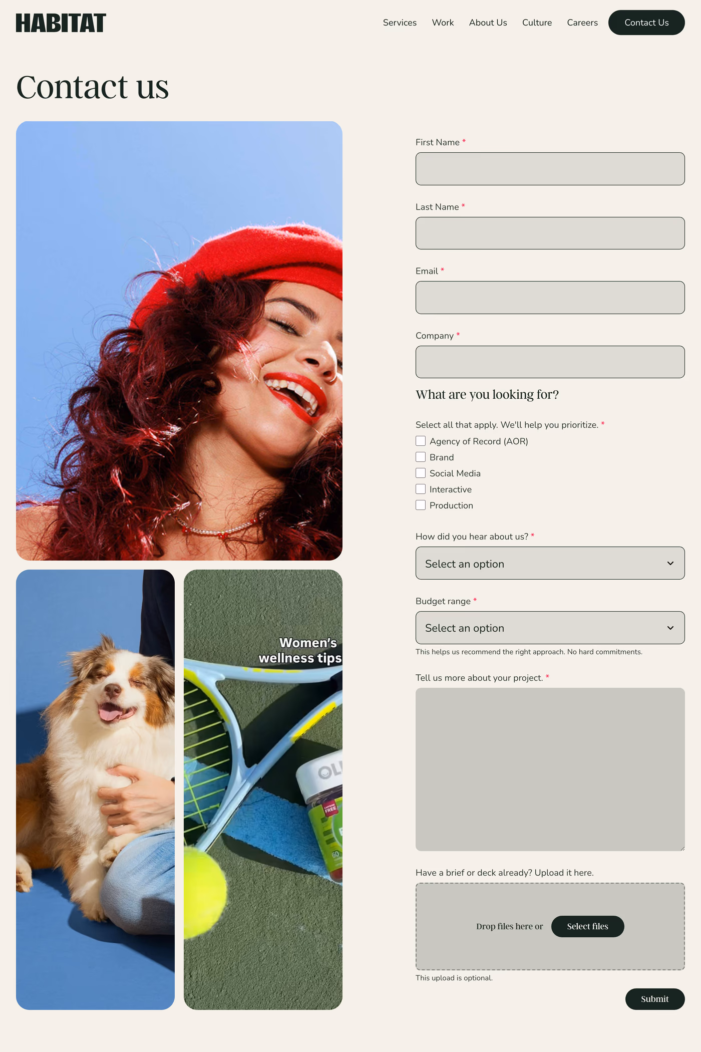 Agency Habitat contact page