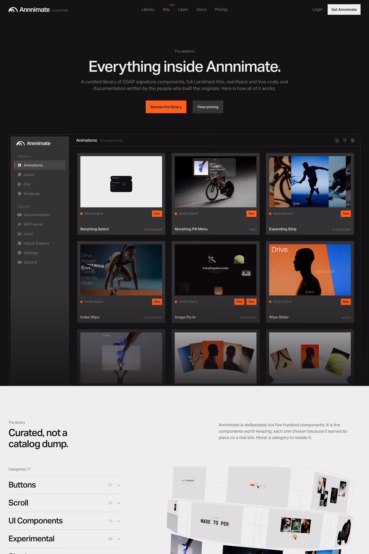 Annnimate features page