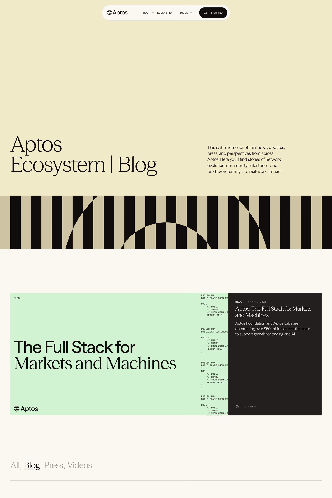 Aptos blog page