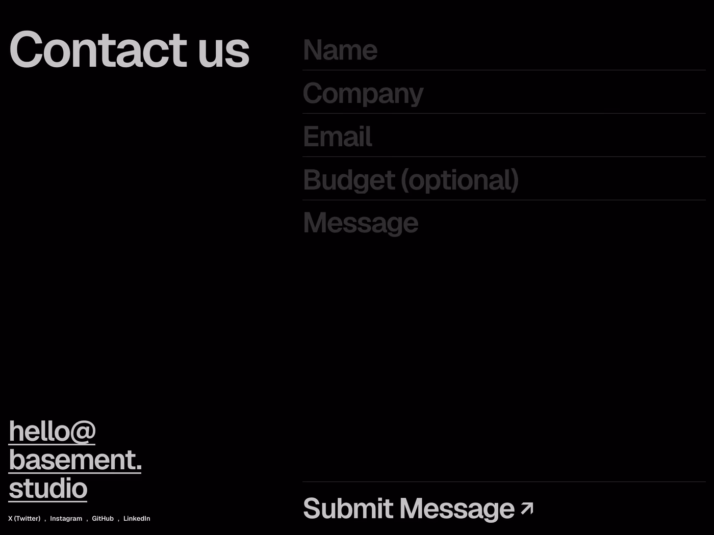 basement.studio contact page