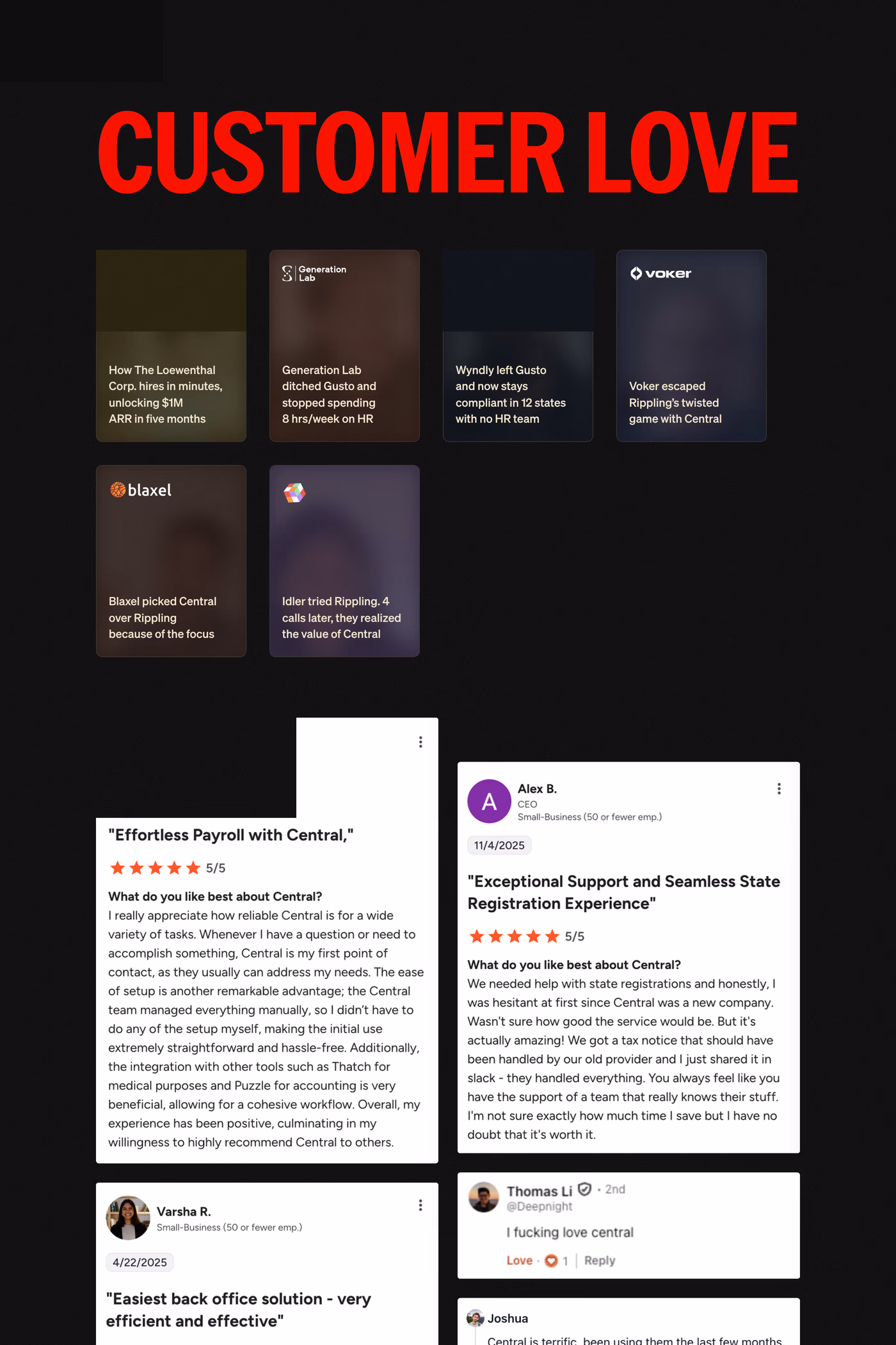 Central case studies page