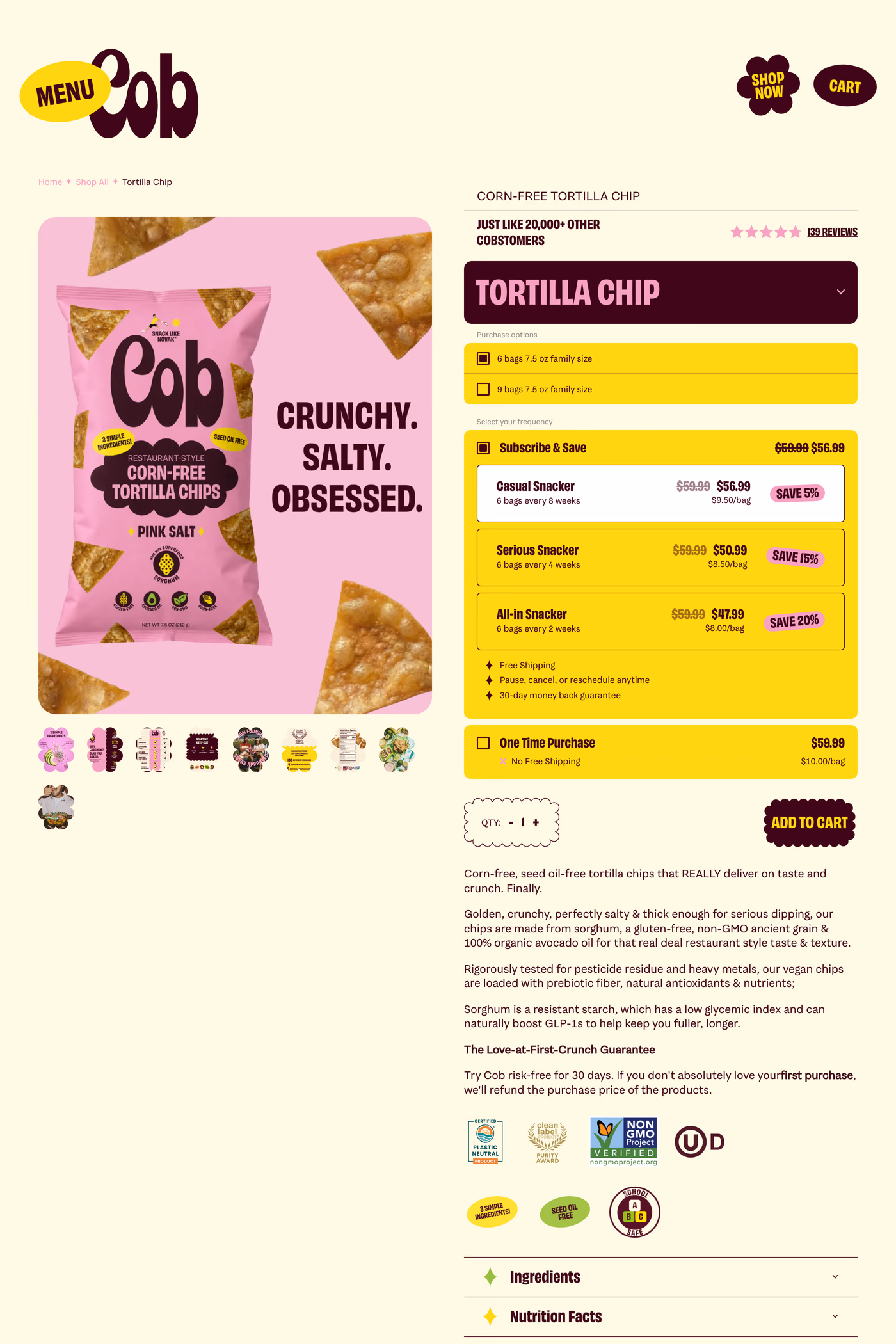 Cob product page page
