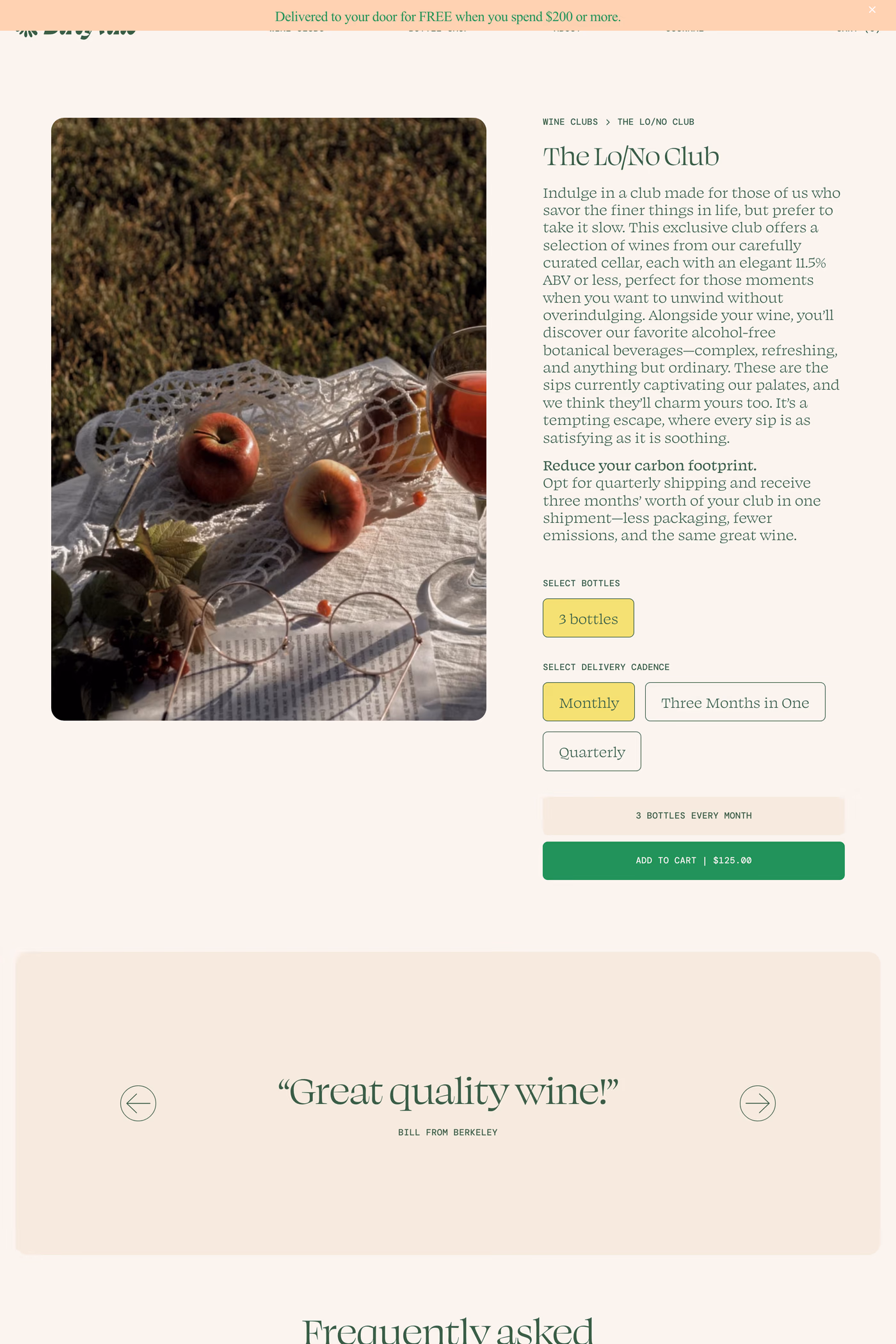 Dirty Vine product page page