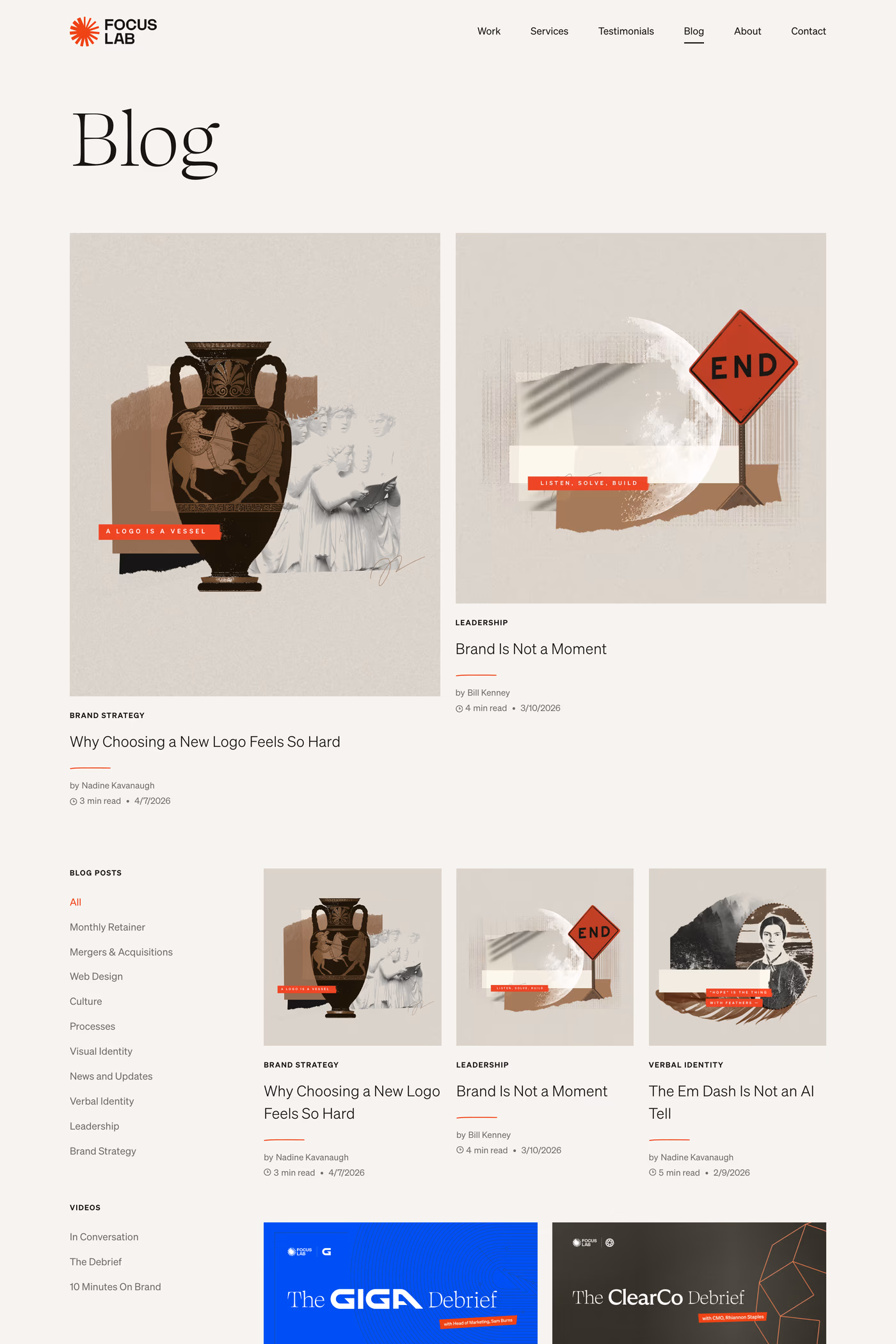 Focus Lab blog page
