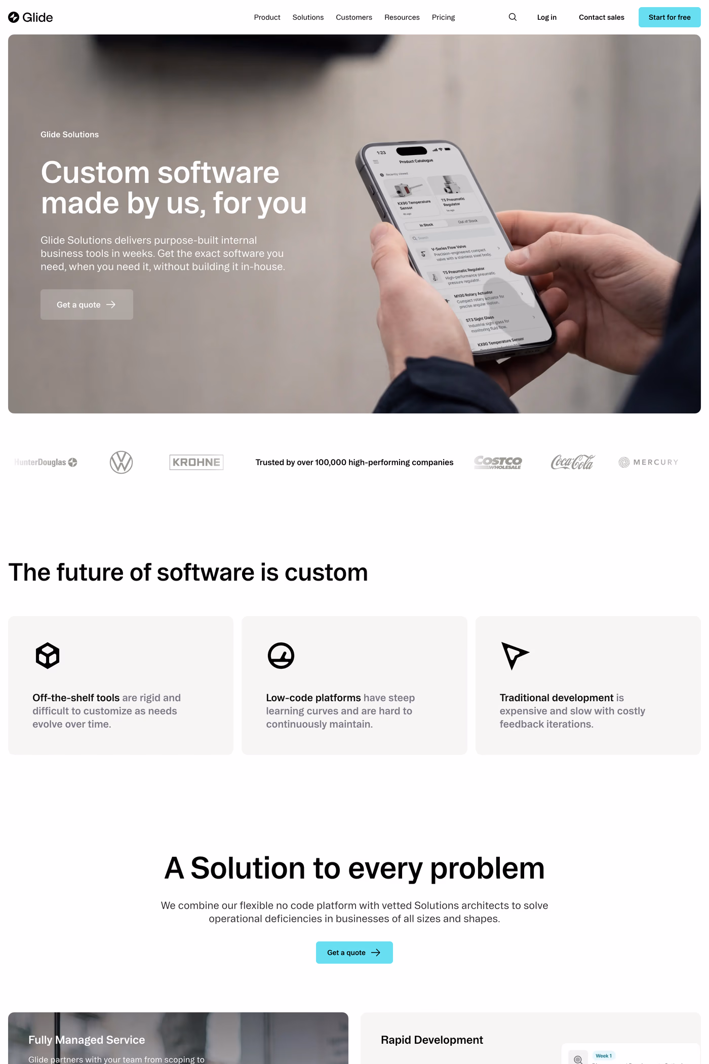 Glide features page