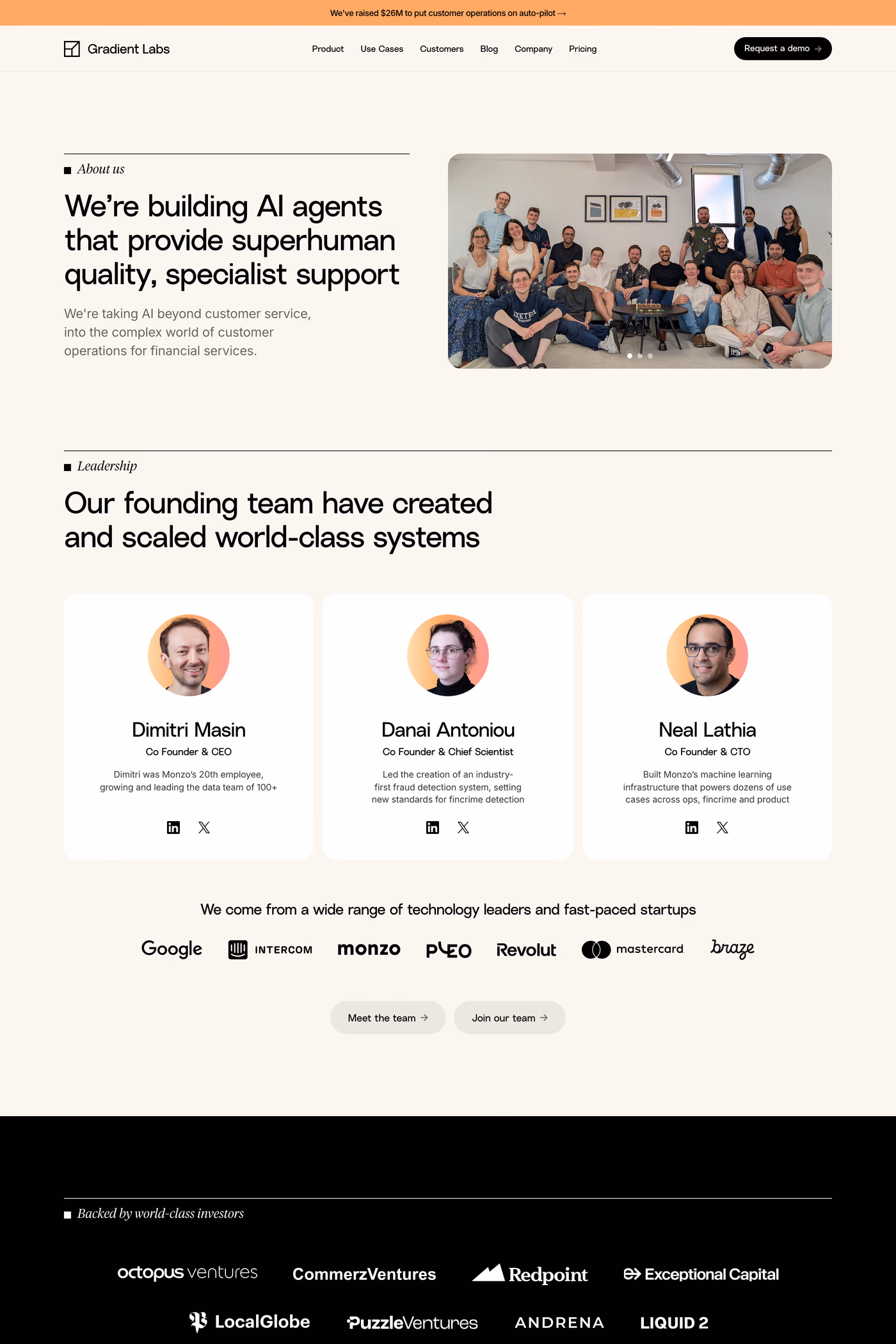 Gradient Labs about page