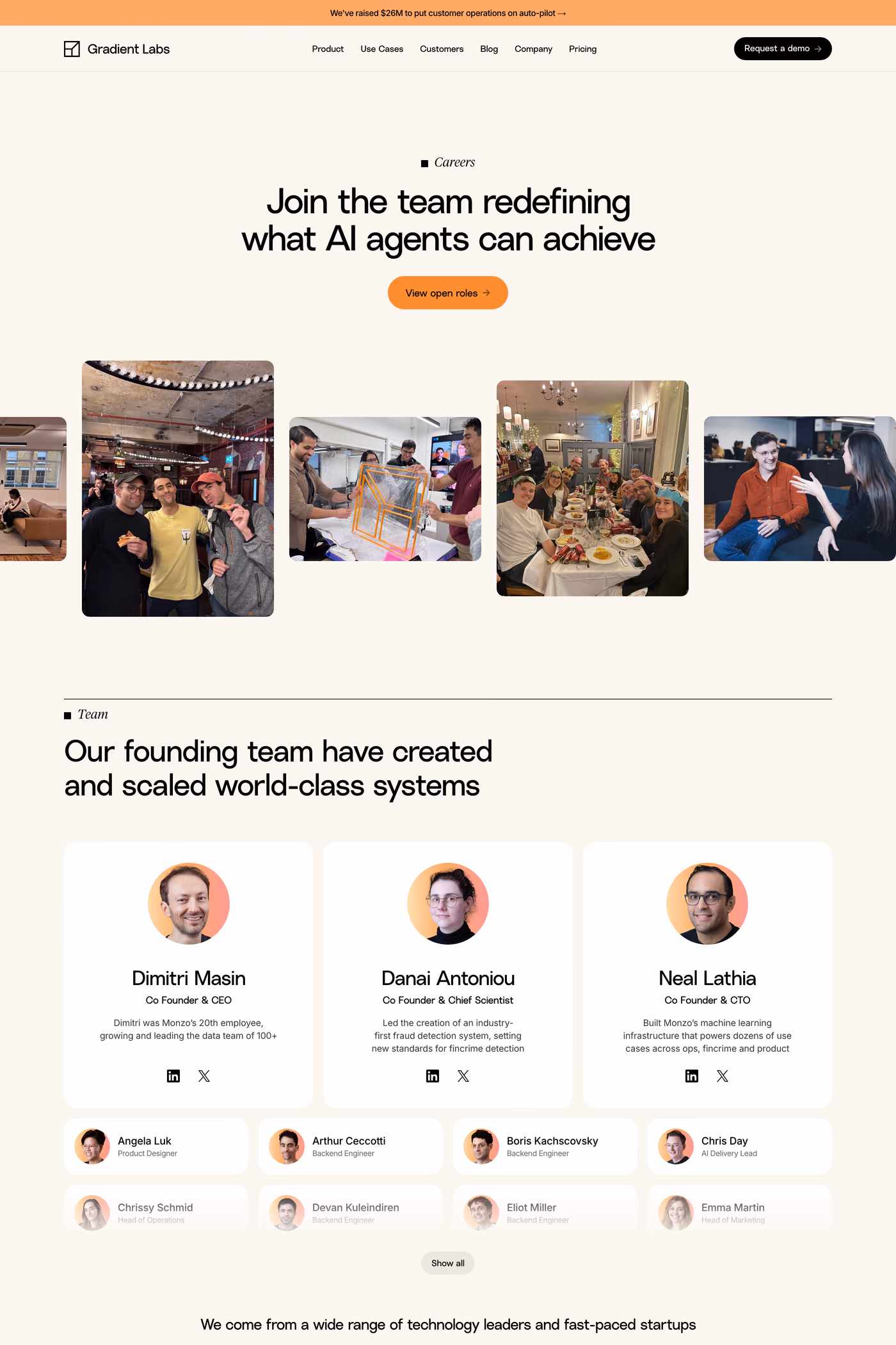 Gradient Labs careers page