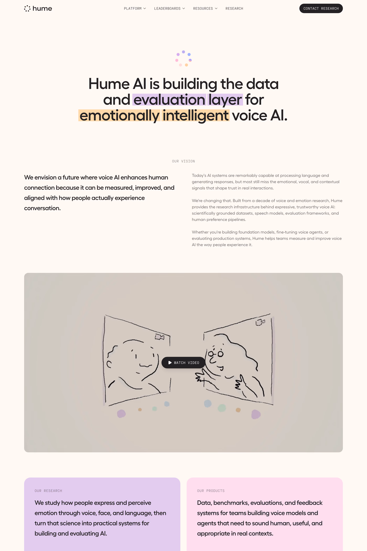 Hume AI about page