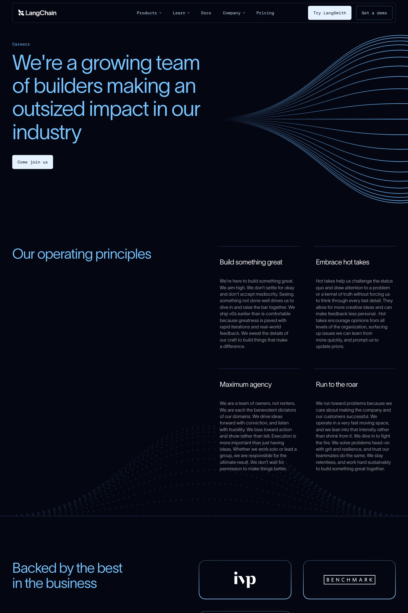 LangChain careers page