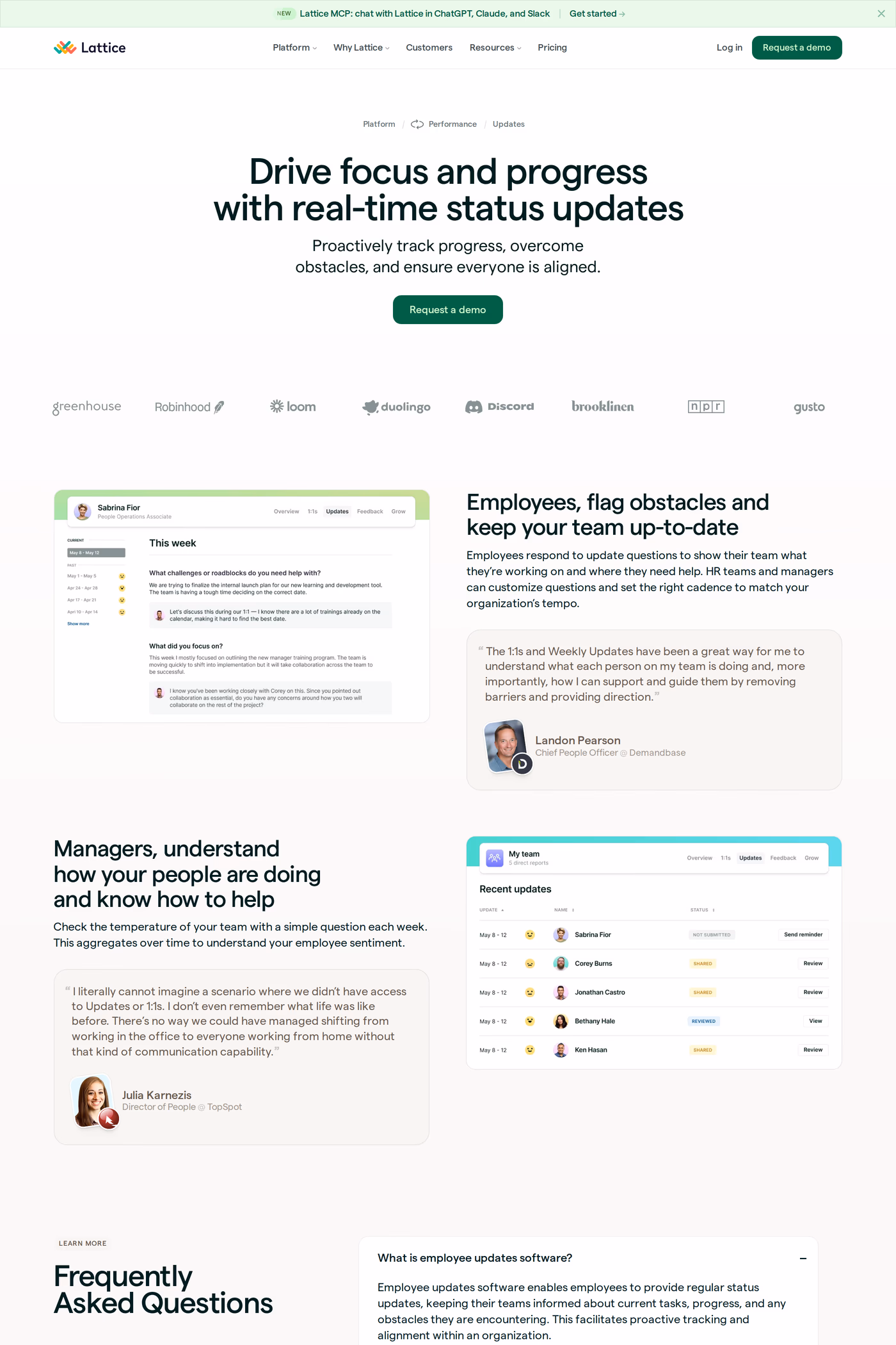Lattice features page