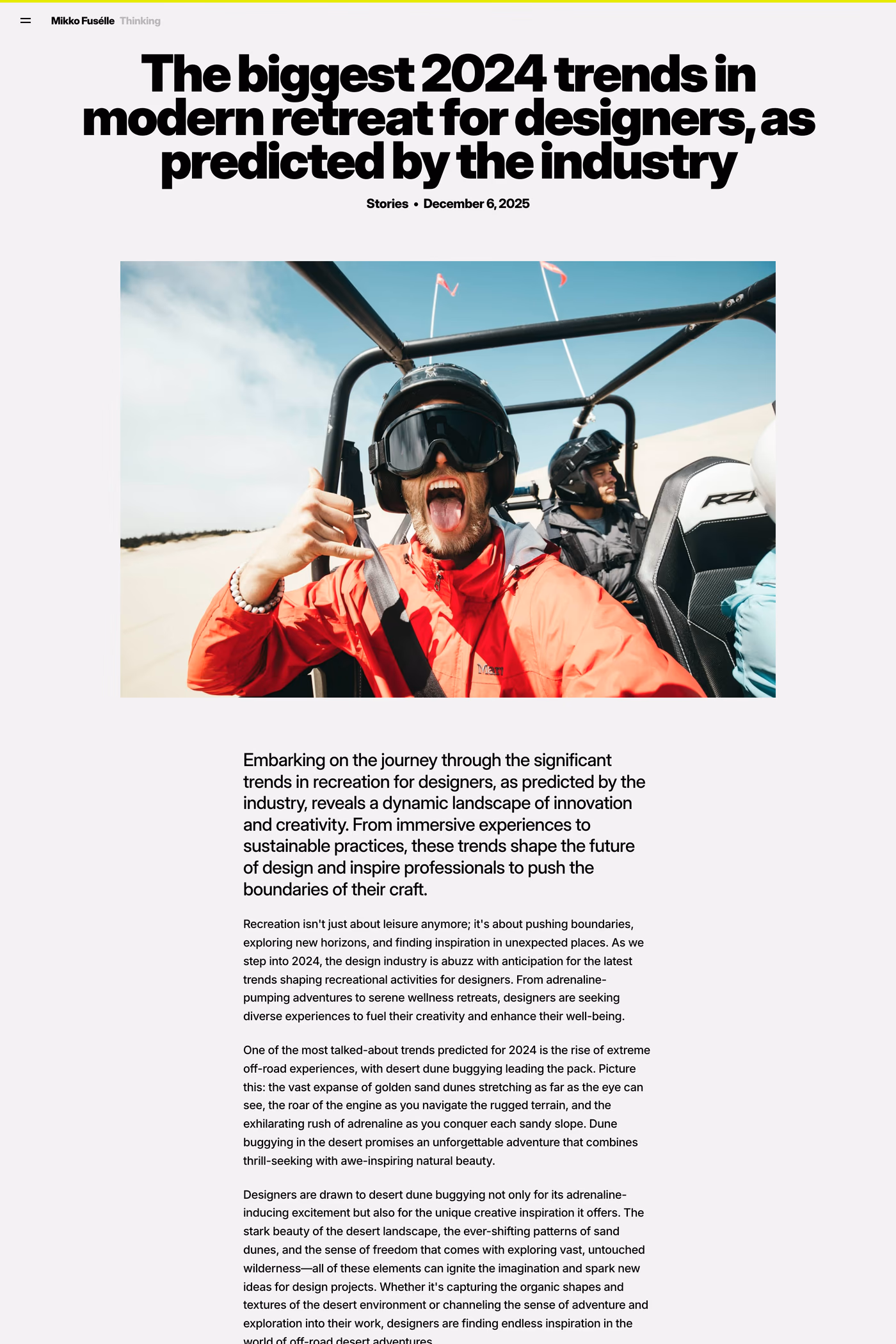 Mikko Fuselle blog page