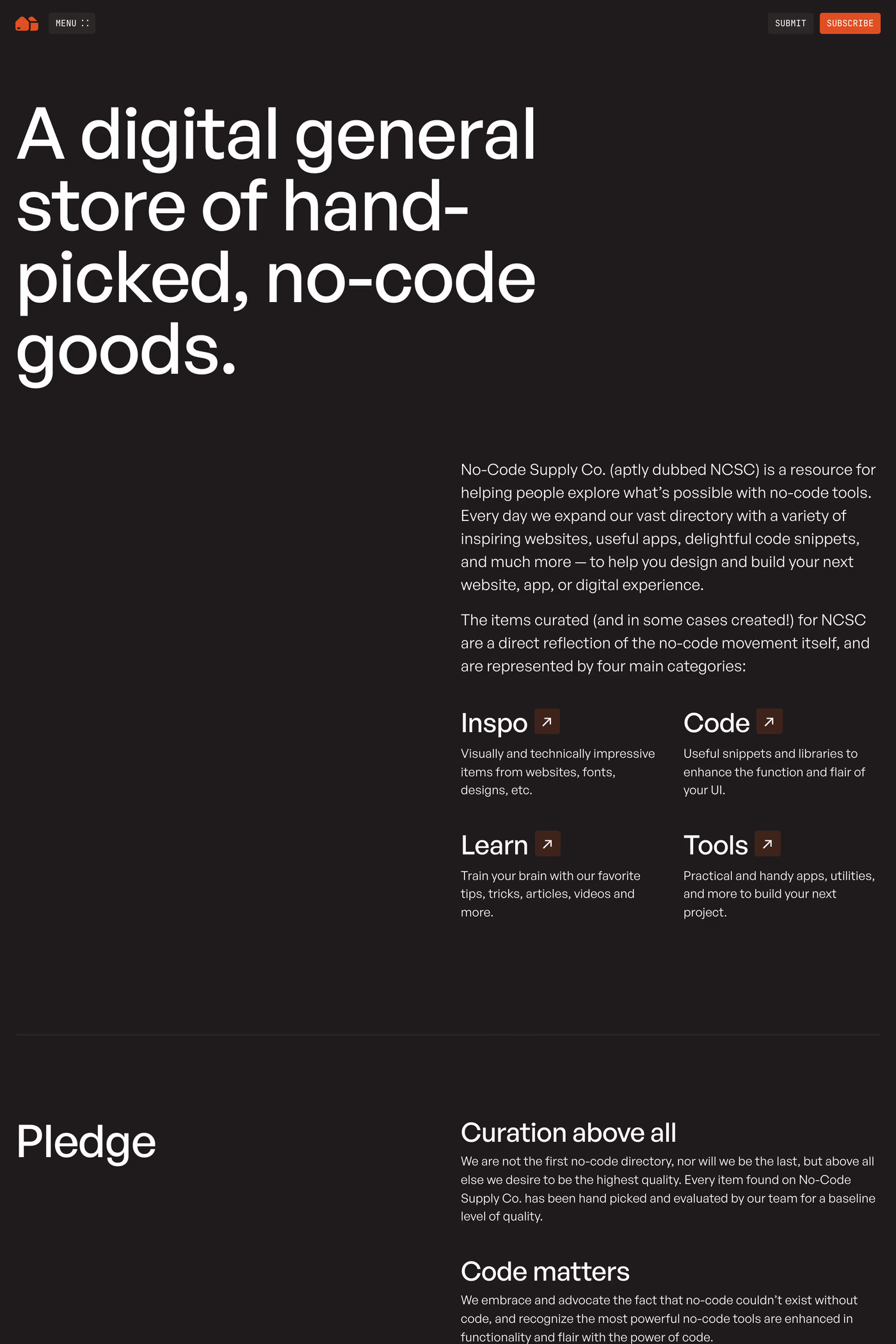 No-Code Supply Co about page