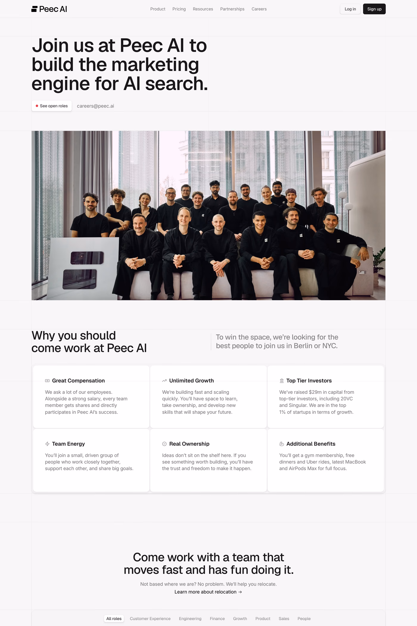 Peec AI careers page