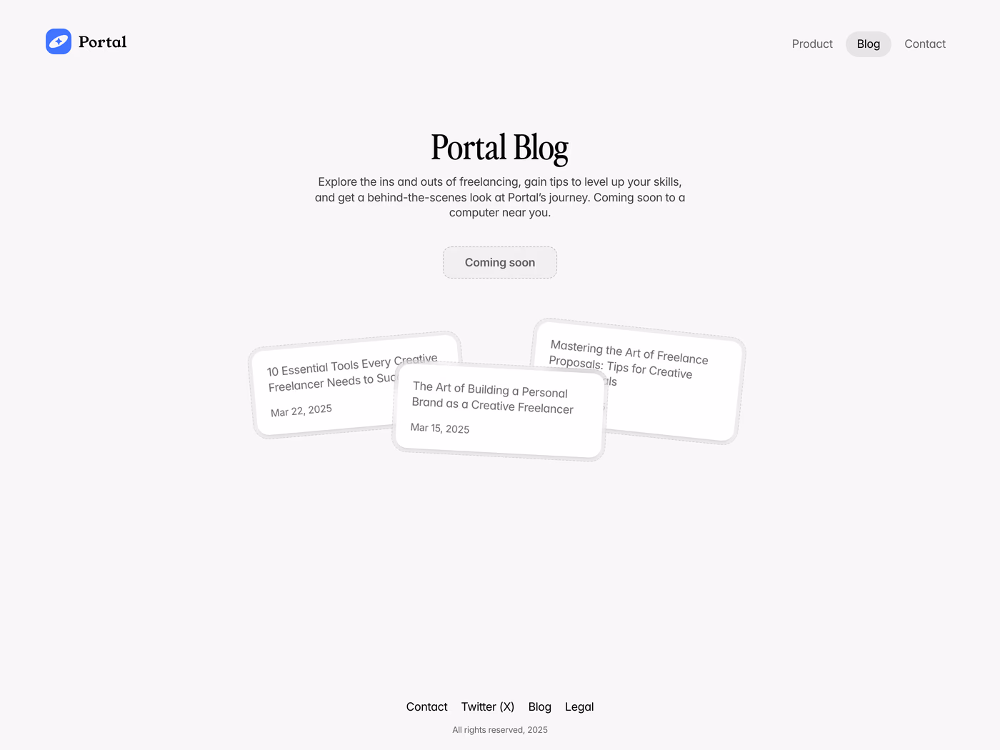 Portal blog page