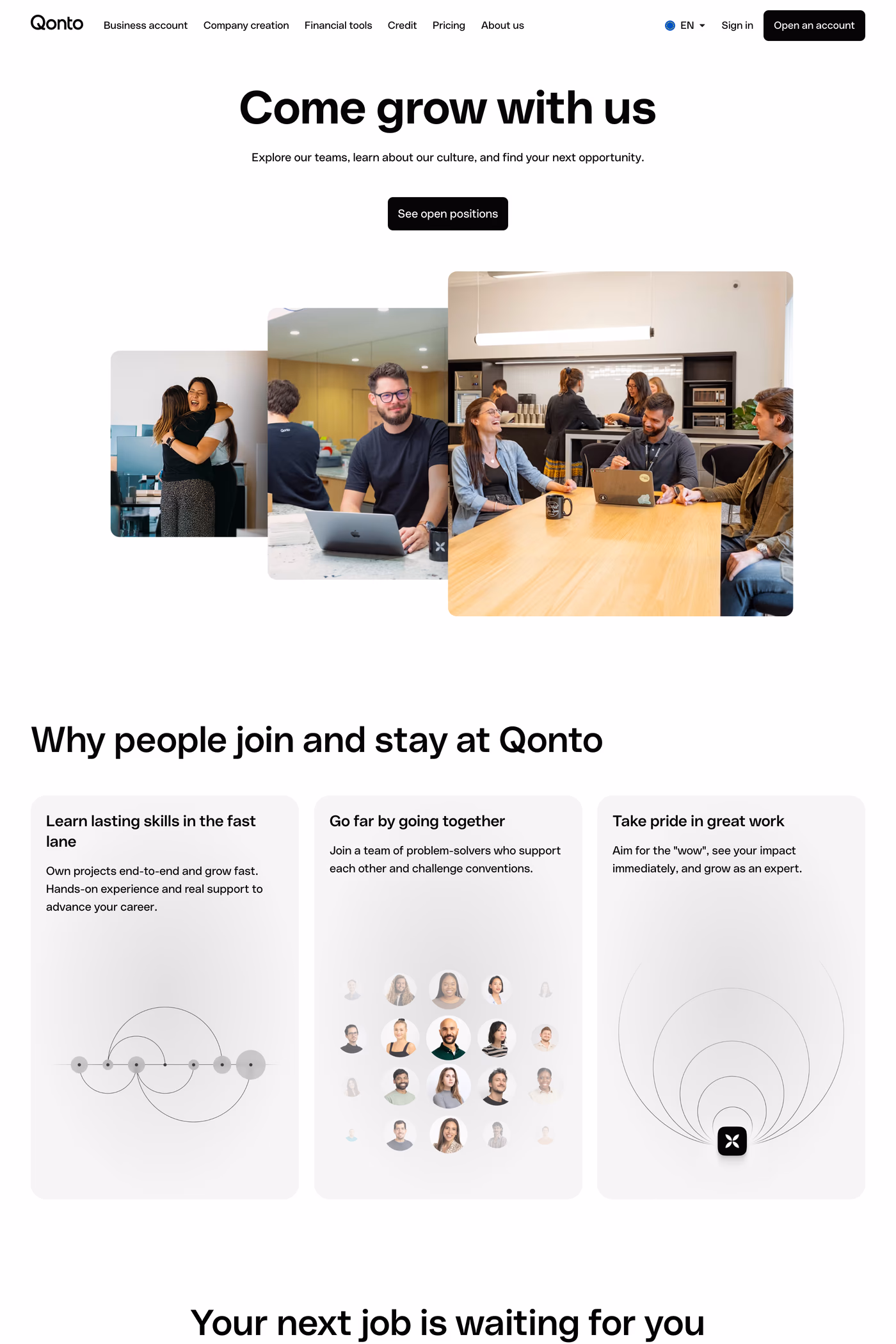 Qonto careers page
