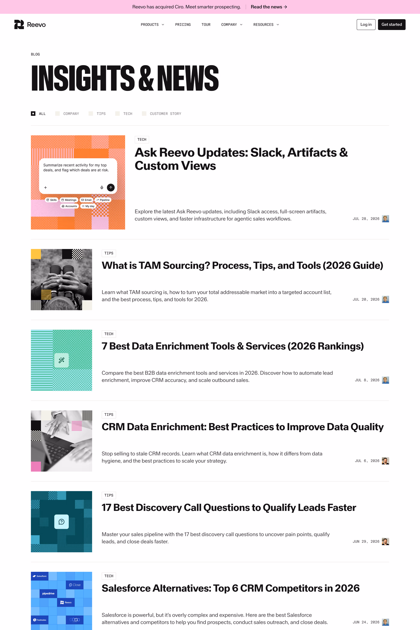 Reevo blog page