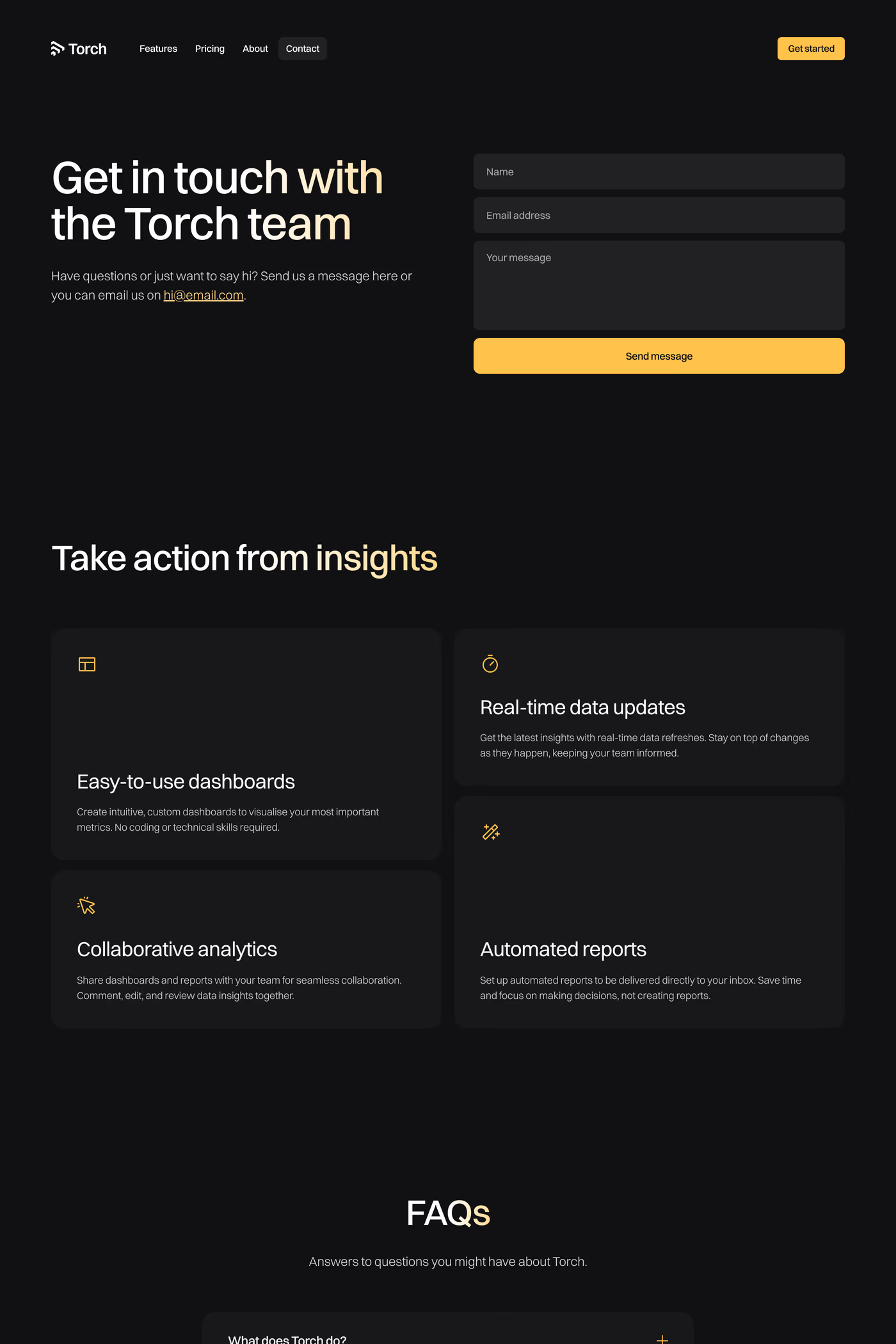 Torch contact page