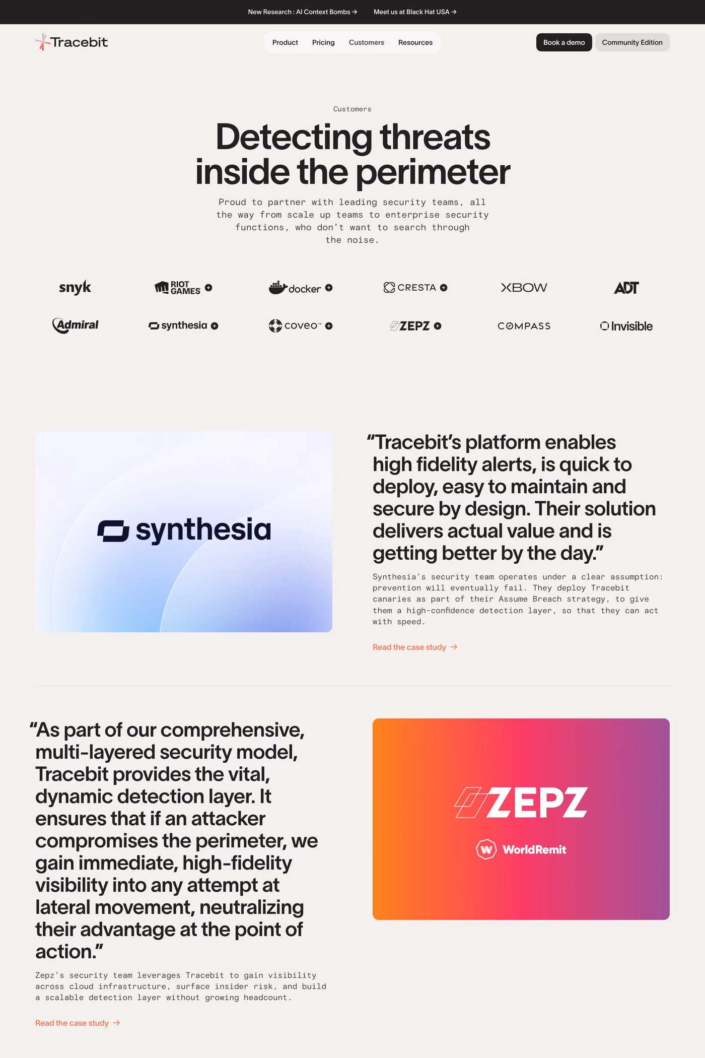 Tracebit case studies page