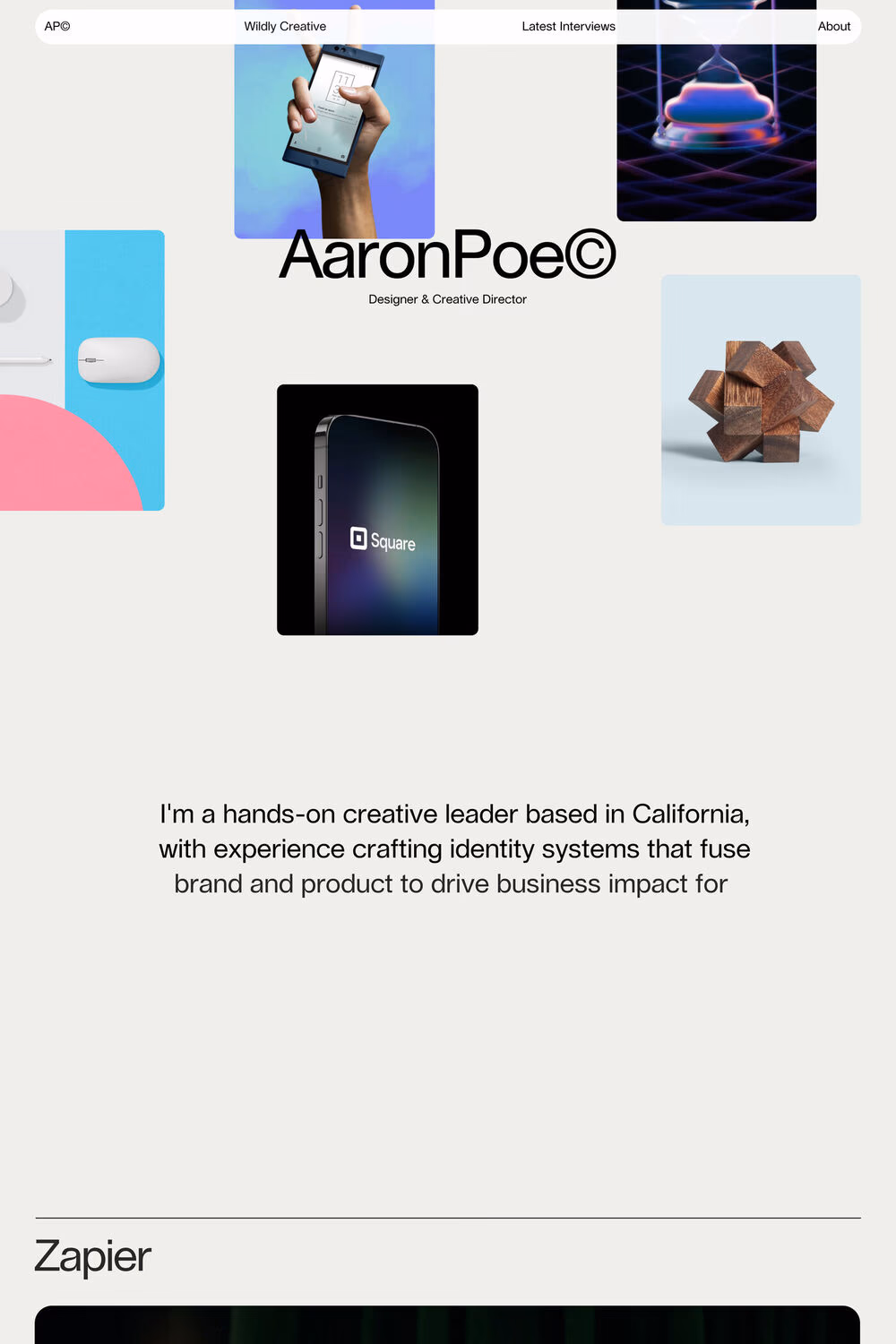 Aaron Poe website screenshot