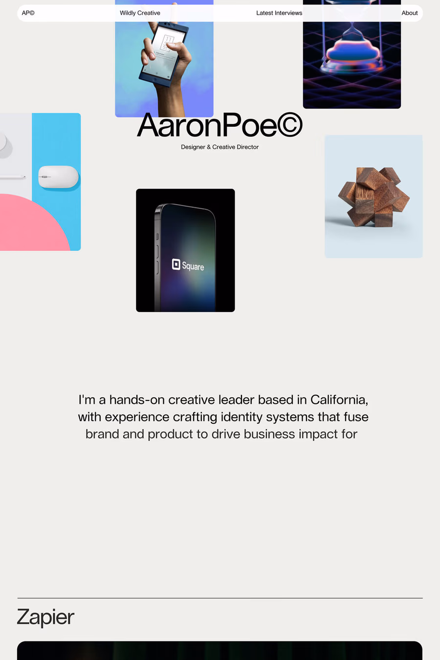 Aaron Poe website screenshot