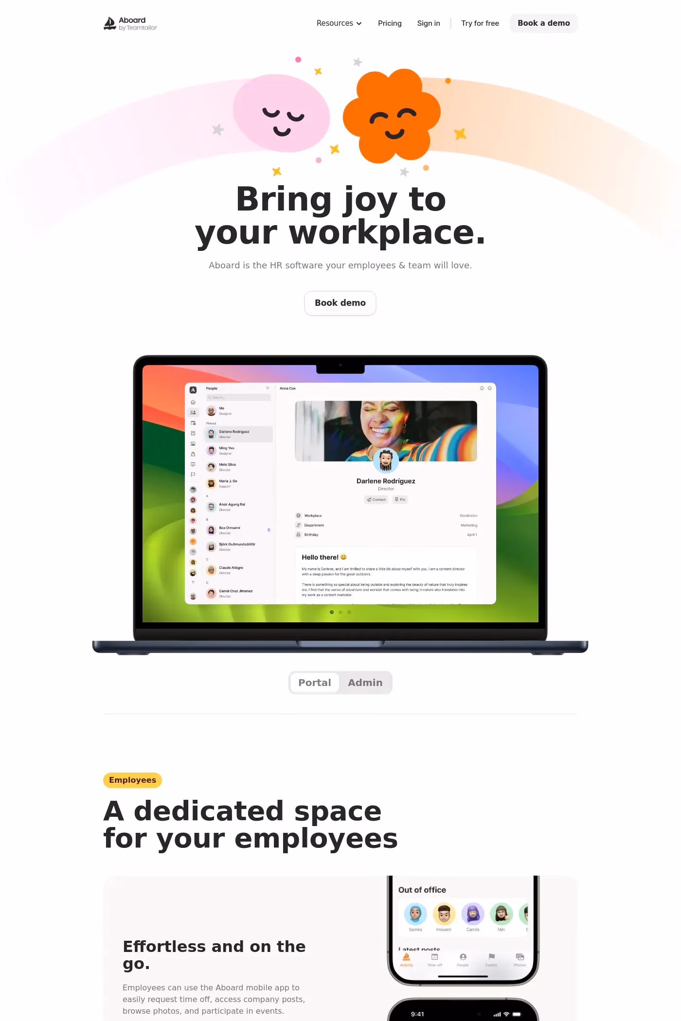 Aboard website screenshot