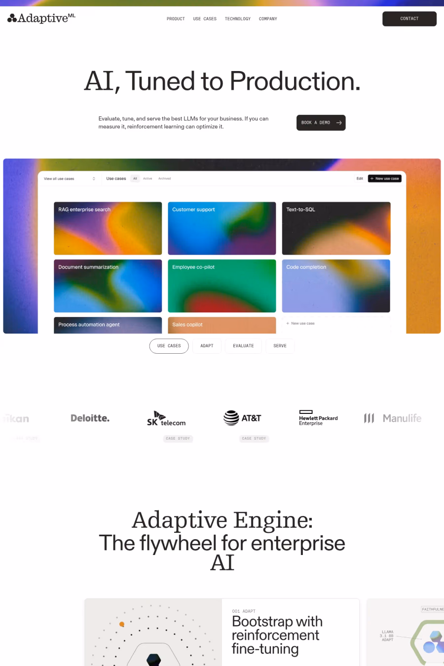 Adaptive ML website screenshot