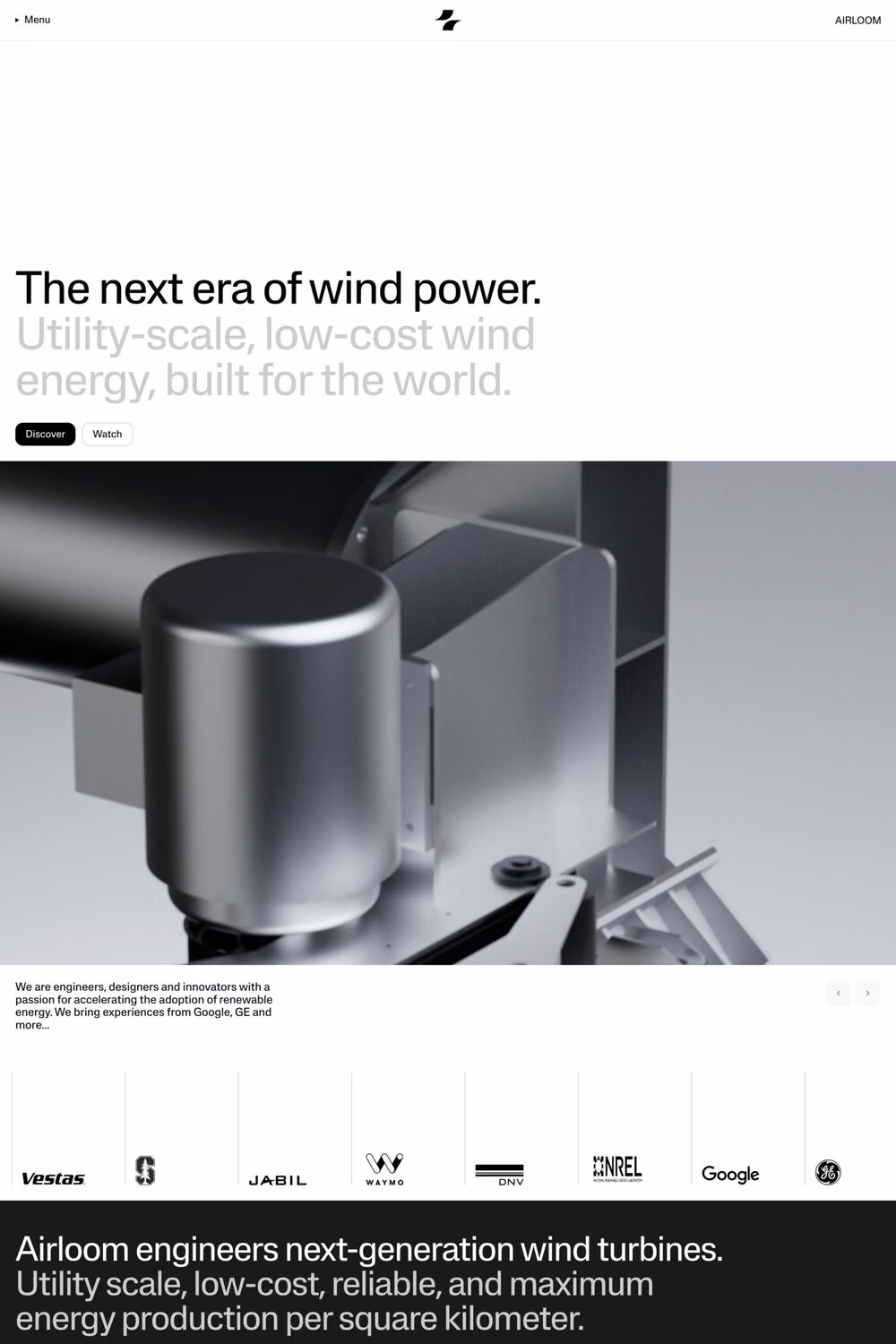 Airloom website screenshot