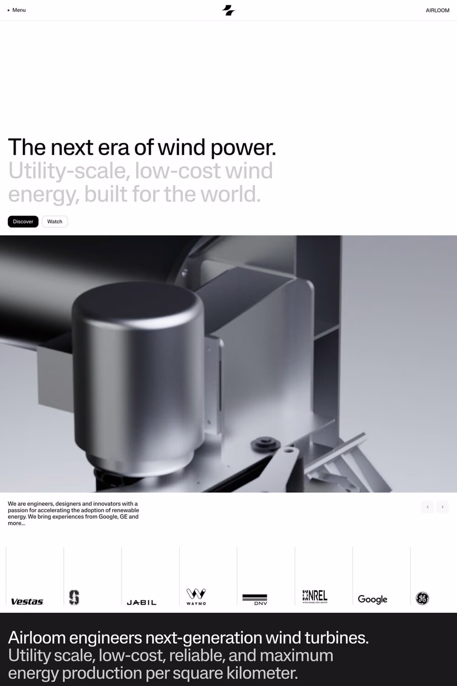 Airloom website screenshot