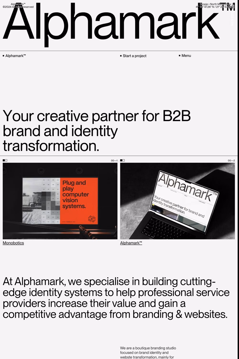 Alphamark website screenshot