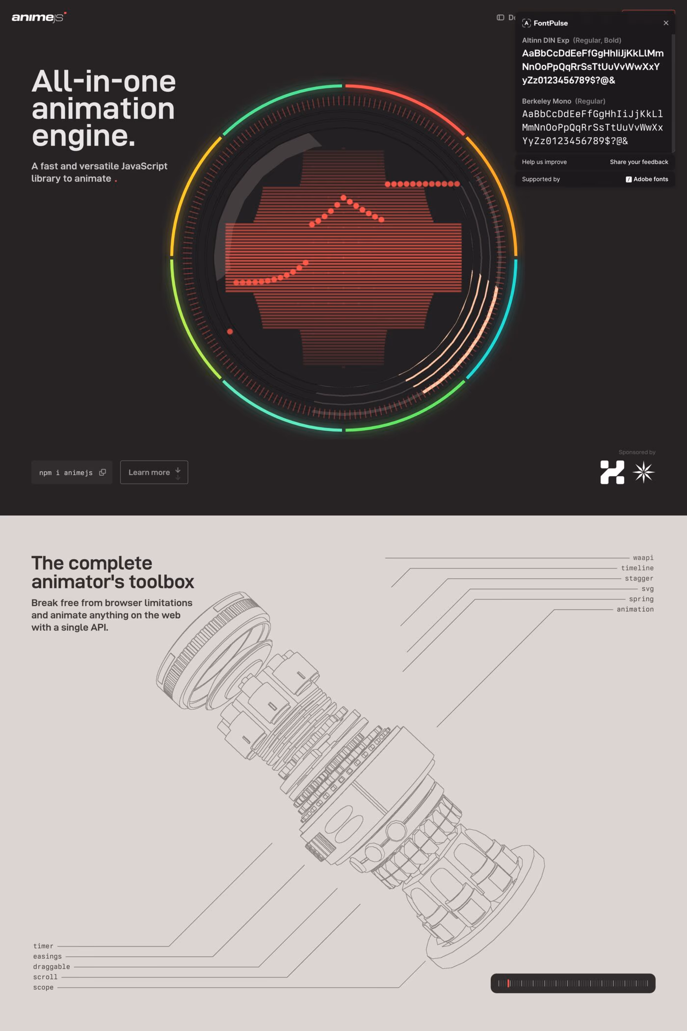 Anime.js website screenshot