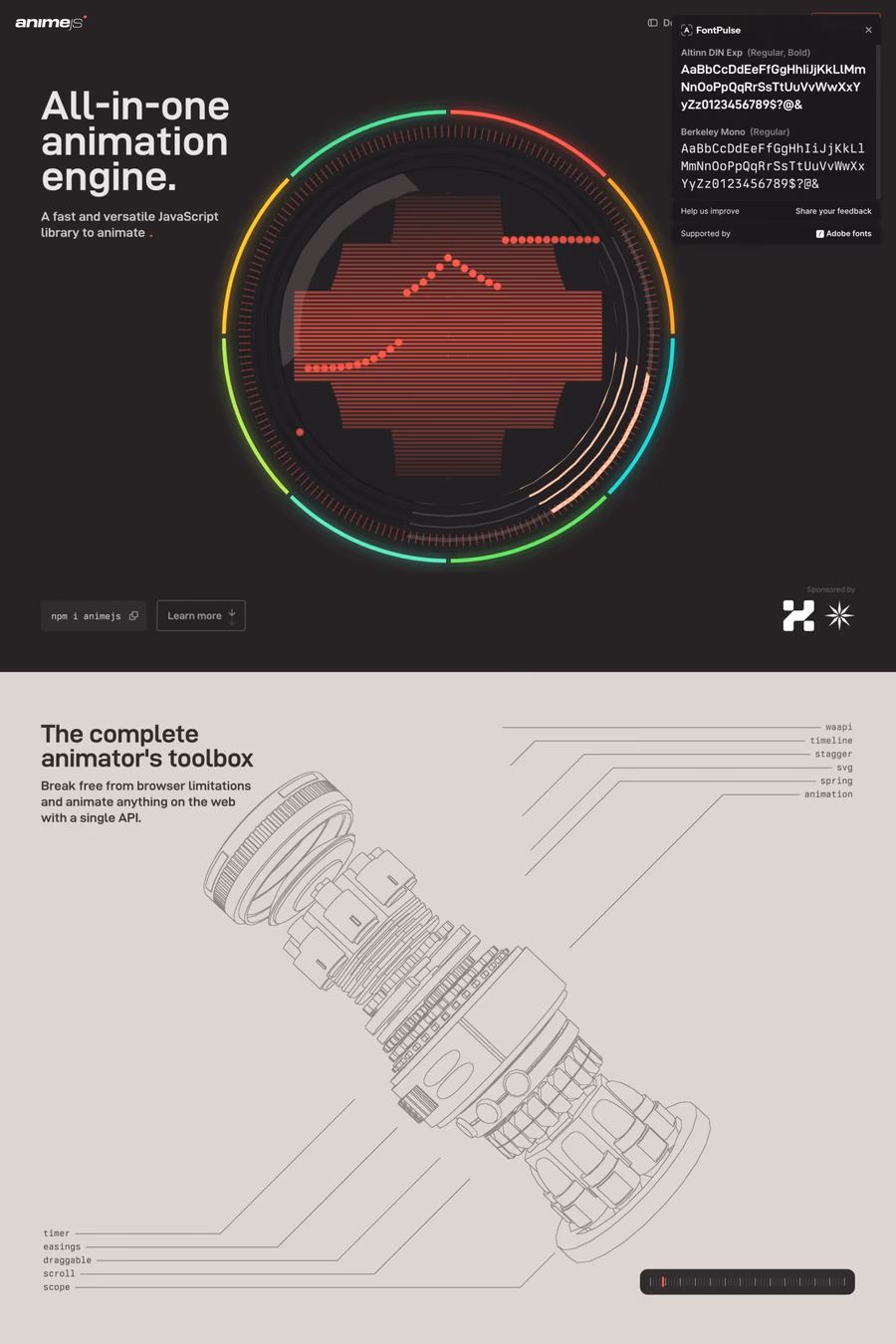 Anime.js website screenshot