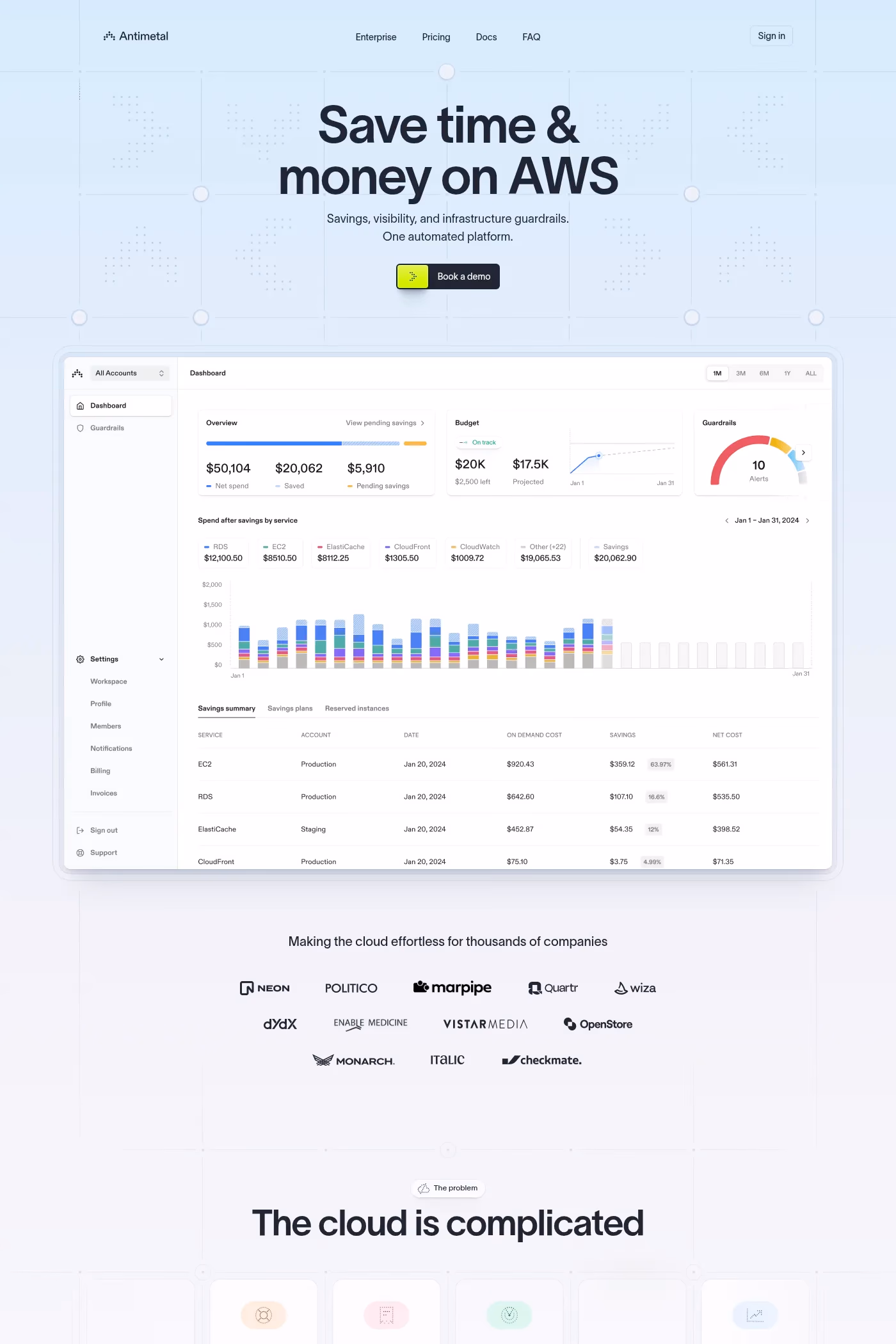 Antimetal website screenshot