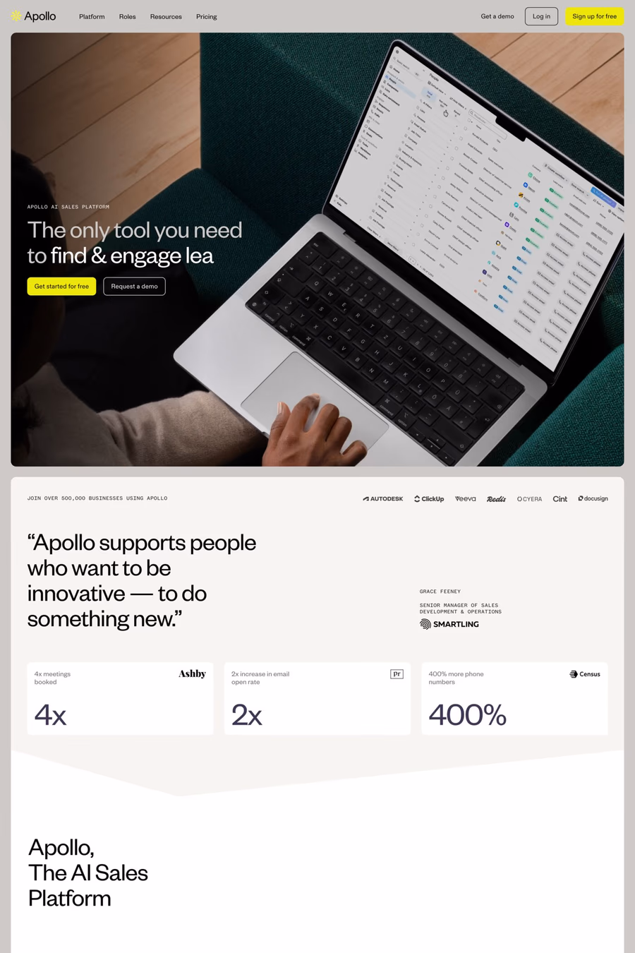 Apollo website screenshot