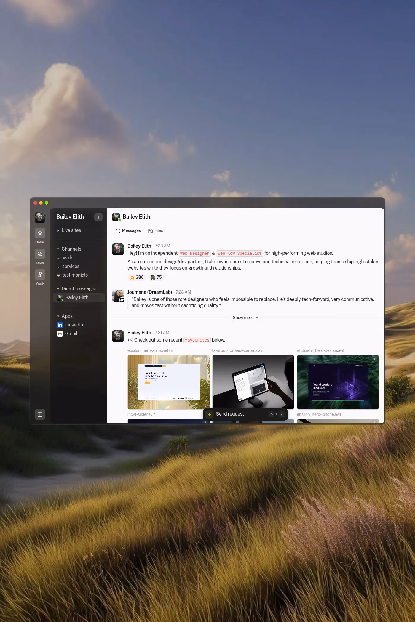 Bailey Elith website screenshot