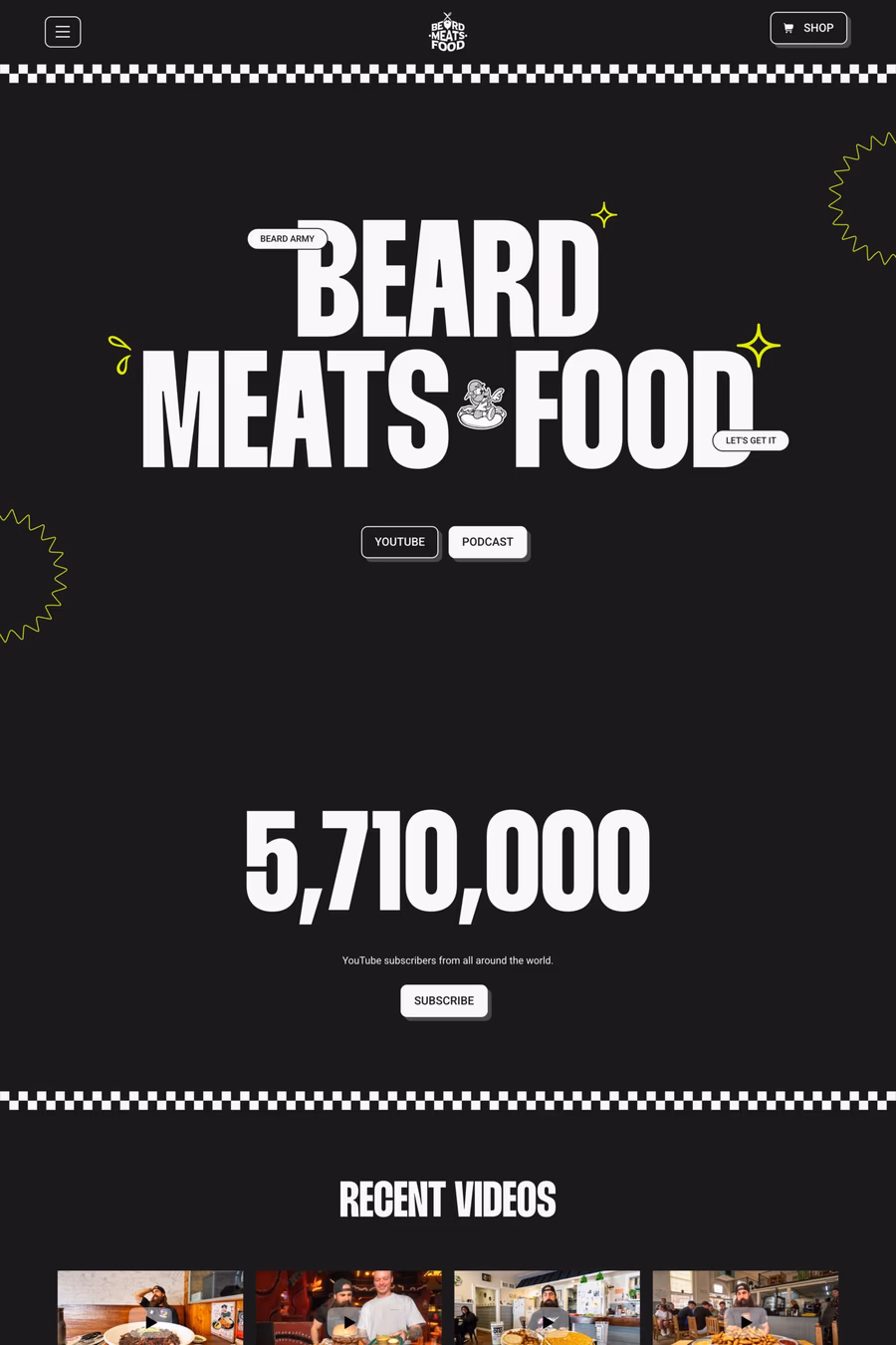 Beard Meats Food website screenshot