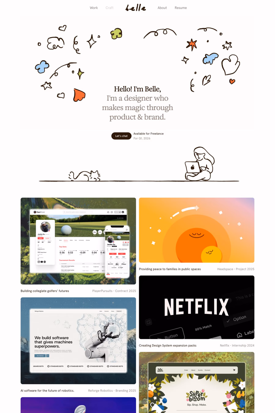 Belle Duffner website screenshot