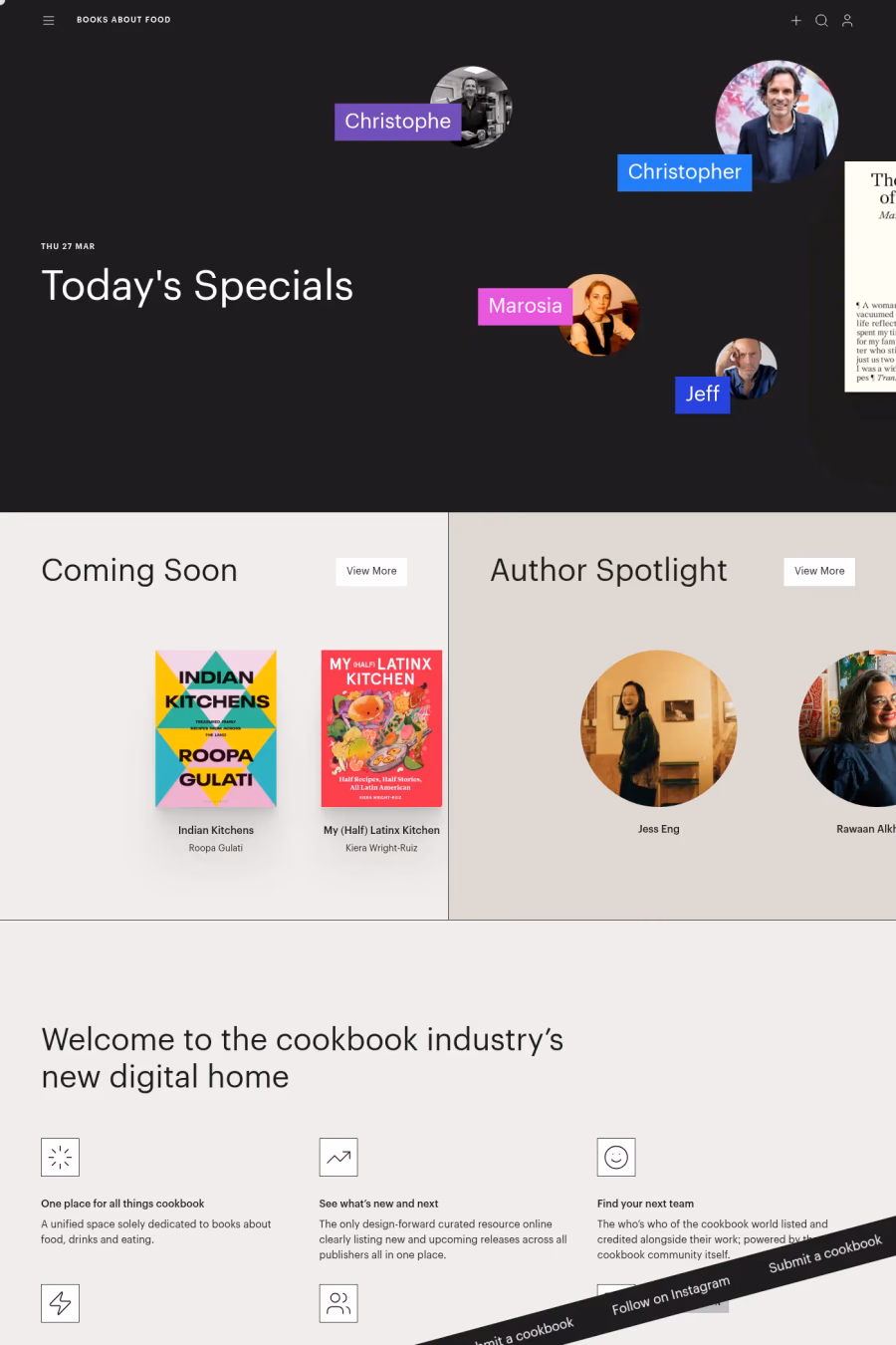 Books About Food website screenshot