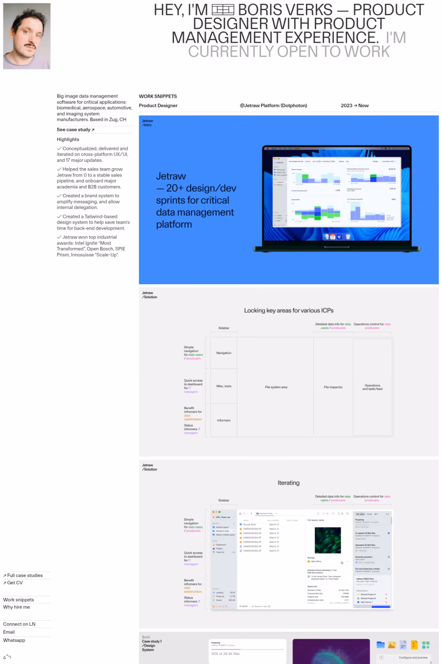 Boris Verks website screenshot
