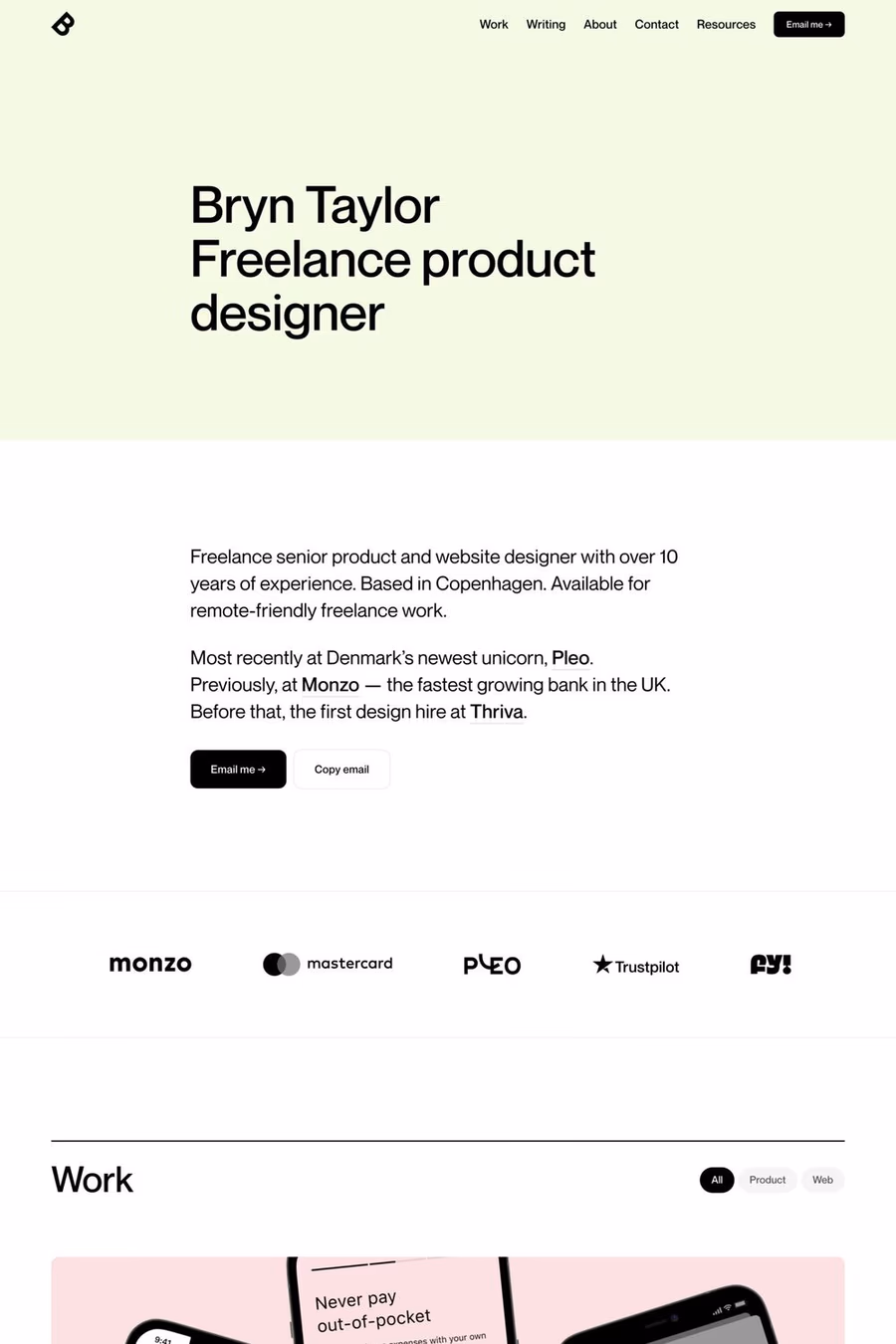 Bryn Taylor website screenshot