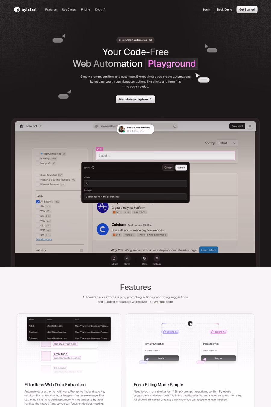 Bytebot website screenshot