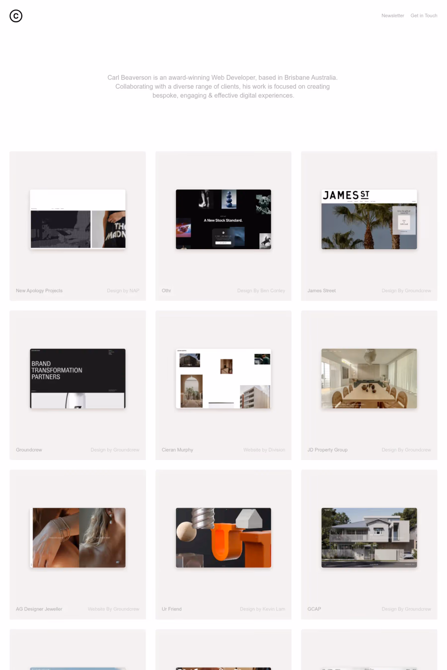 Carl Beaverson website screenshot