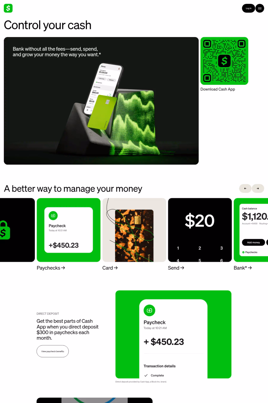 Cash App website screenshot