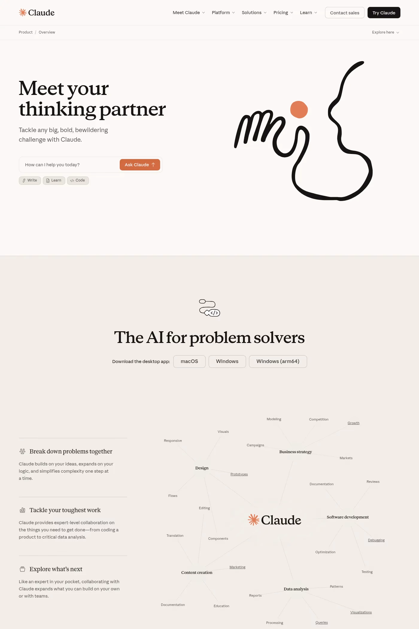 Claude website screenshot