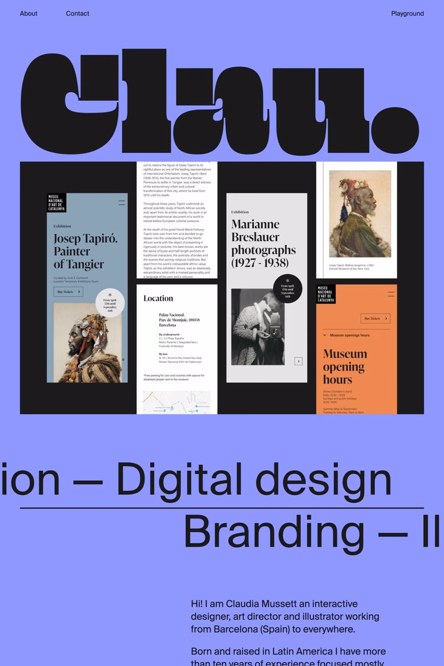 Claudia Mussett website screenshot