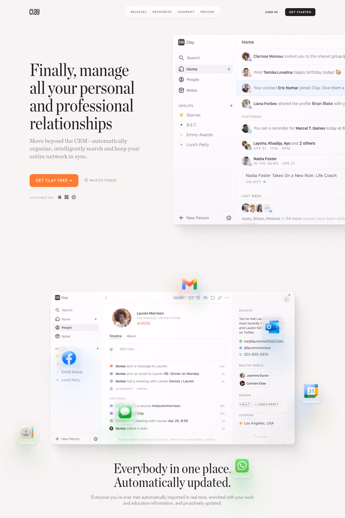 Clay website screenshot