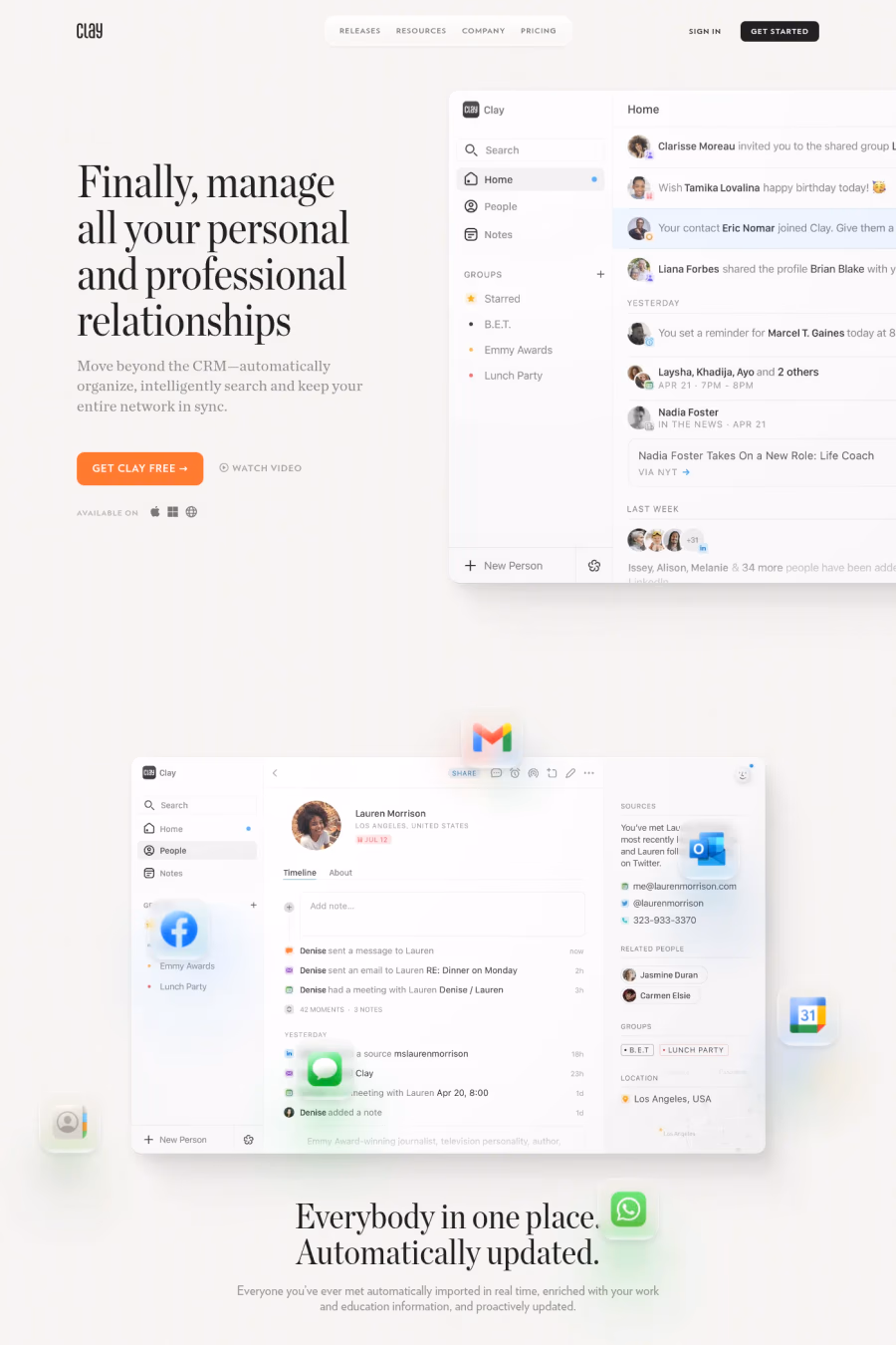 Clay website screenshot