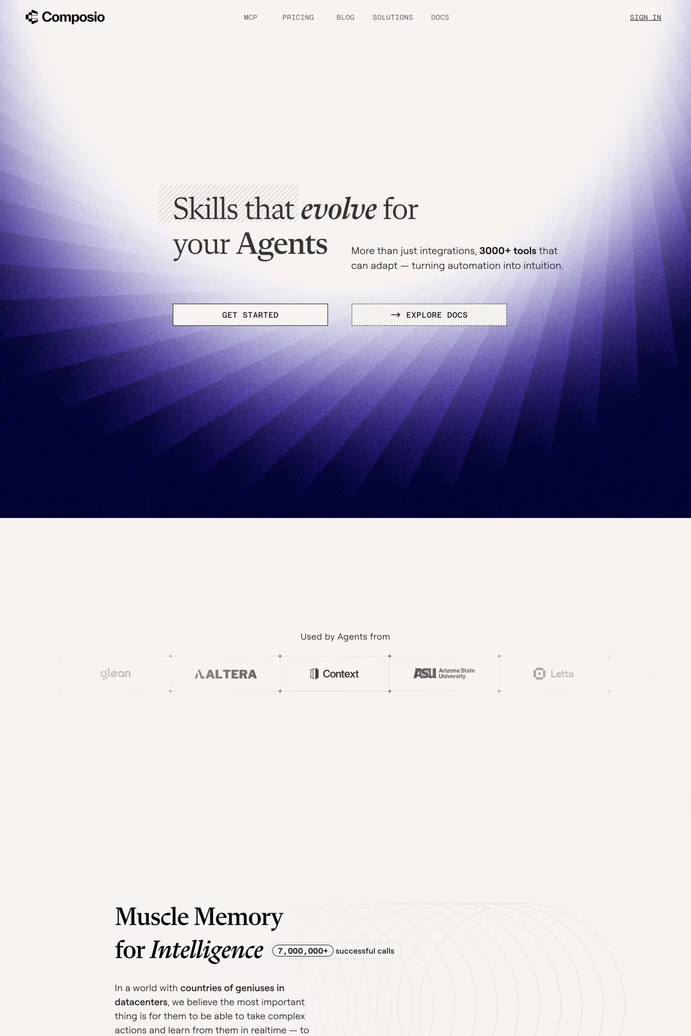 Composio website screenshot