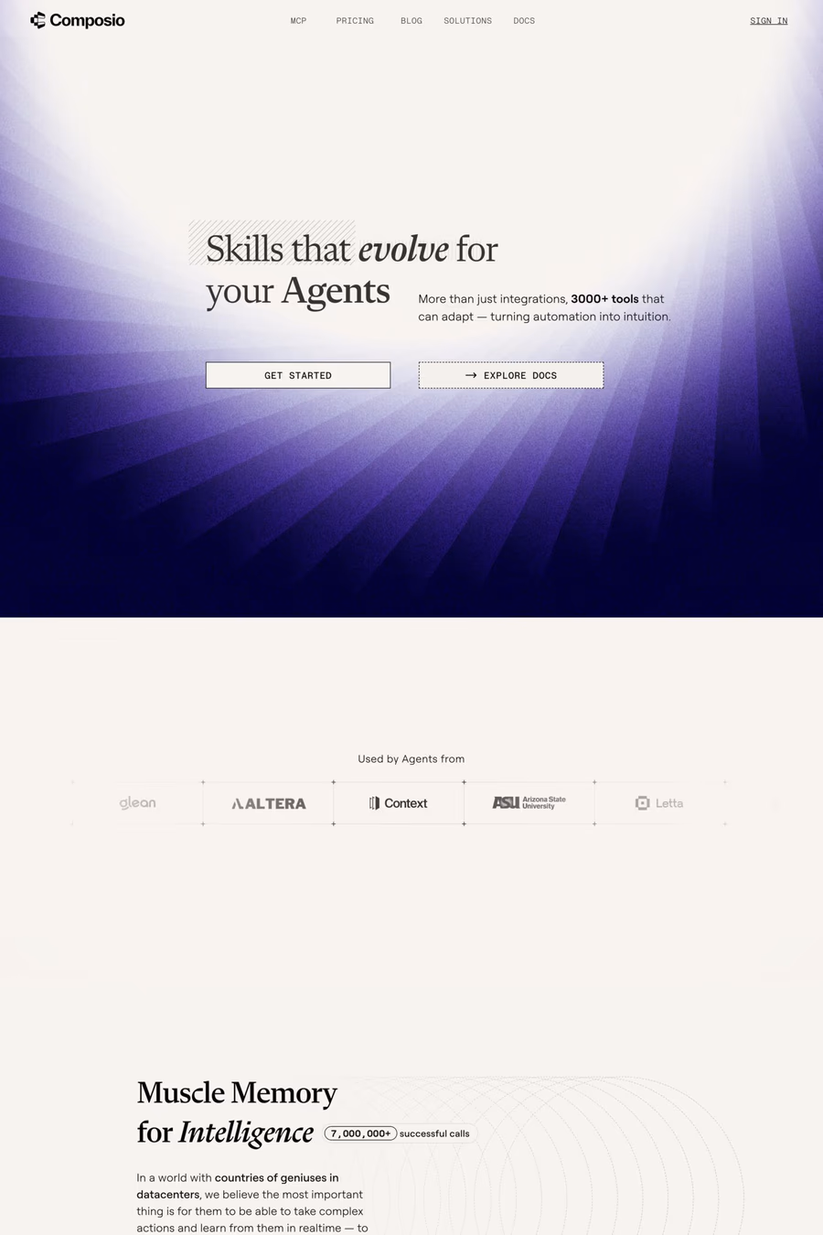 Composio website screenshot