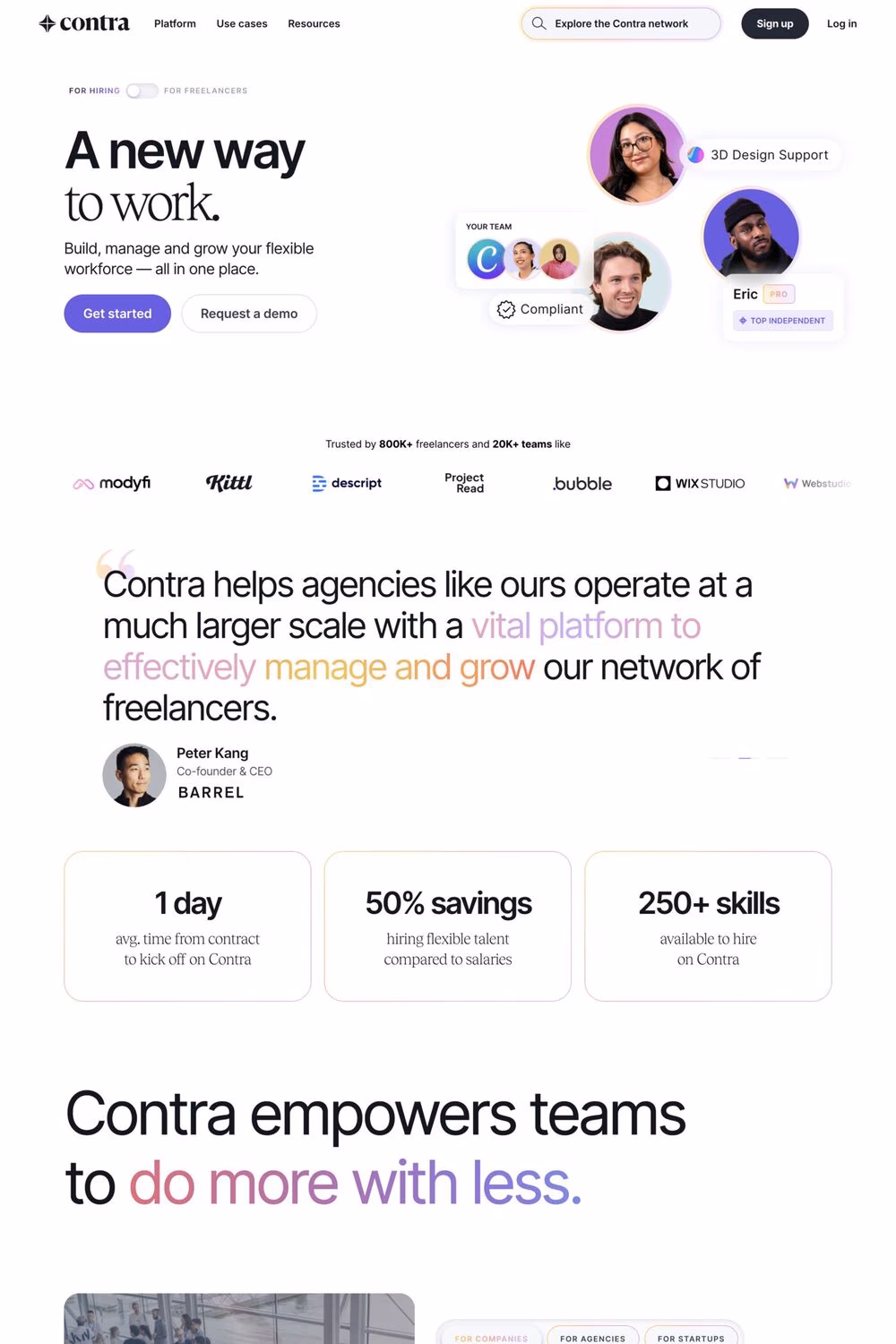 Contra website screenshot