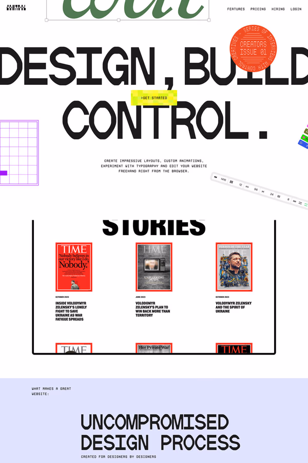 Control website screenshot